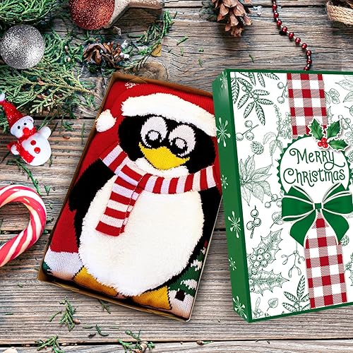 Miniatura 4 de Party Funny 12 cajas de regalo de Navidad a granel con tapas, 12 papel de seda y 80 etiquetas adhesivas de papel de aluminio para envolver ropa