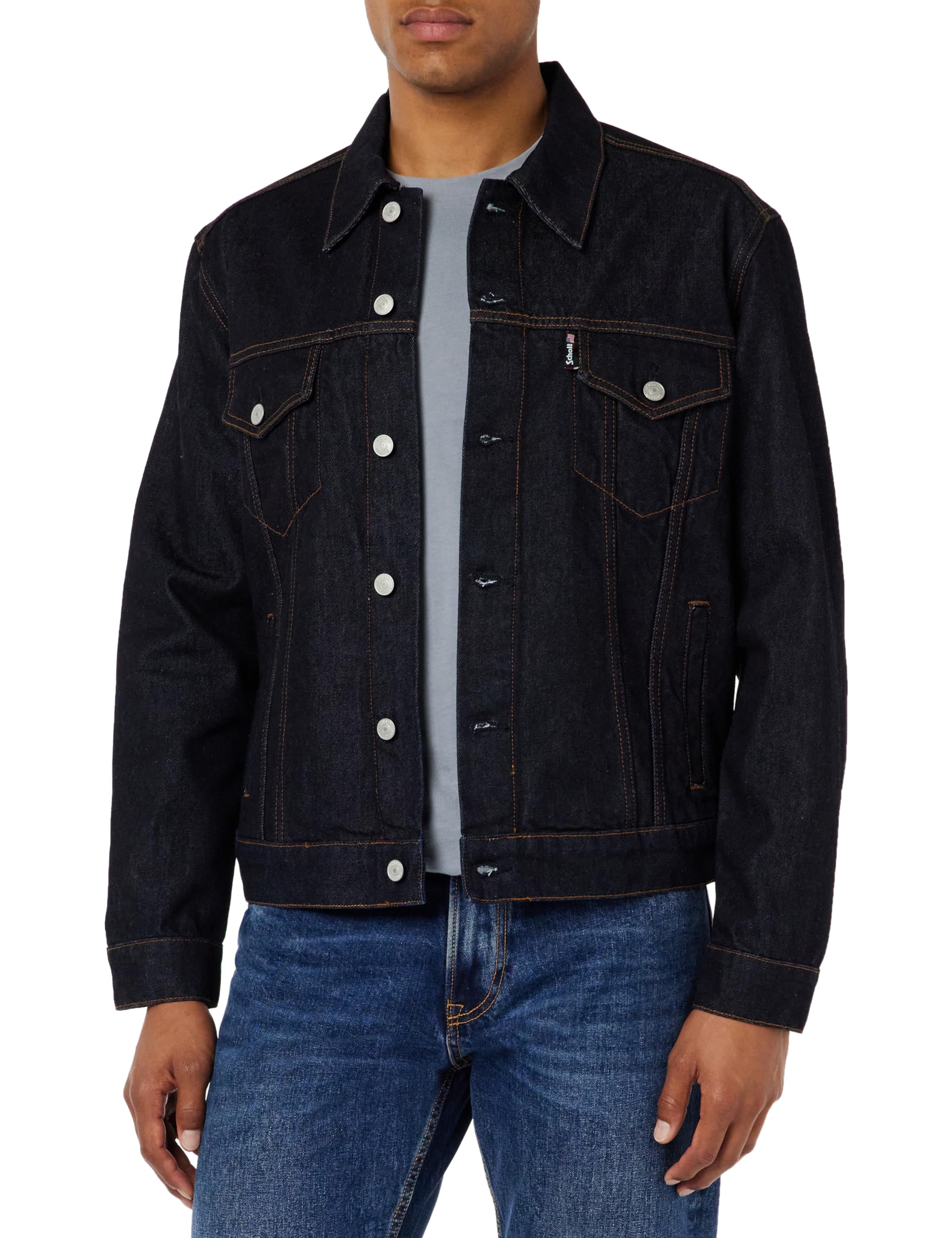 Schott NYC Heren Jas Trucks Blue M, Blauw, M