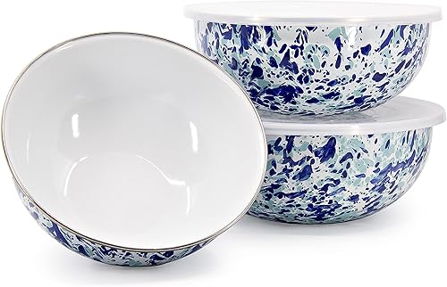 Miniatura 2 de Golden Rabbit Esmalte - Juego de 3 cuencos para mezclar (océano)