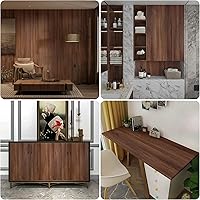 Vista 6 de Walnut Wood Grain Contact Paper Peel and Stick Wood Wallpaper Removable Self-Adhesive Wooden Vinyl Wrap Waterproof Thicken No Bubbles Design for