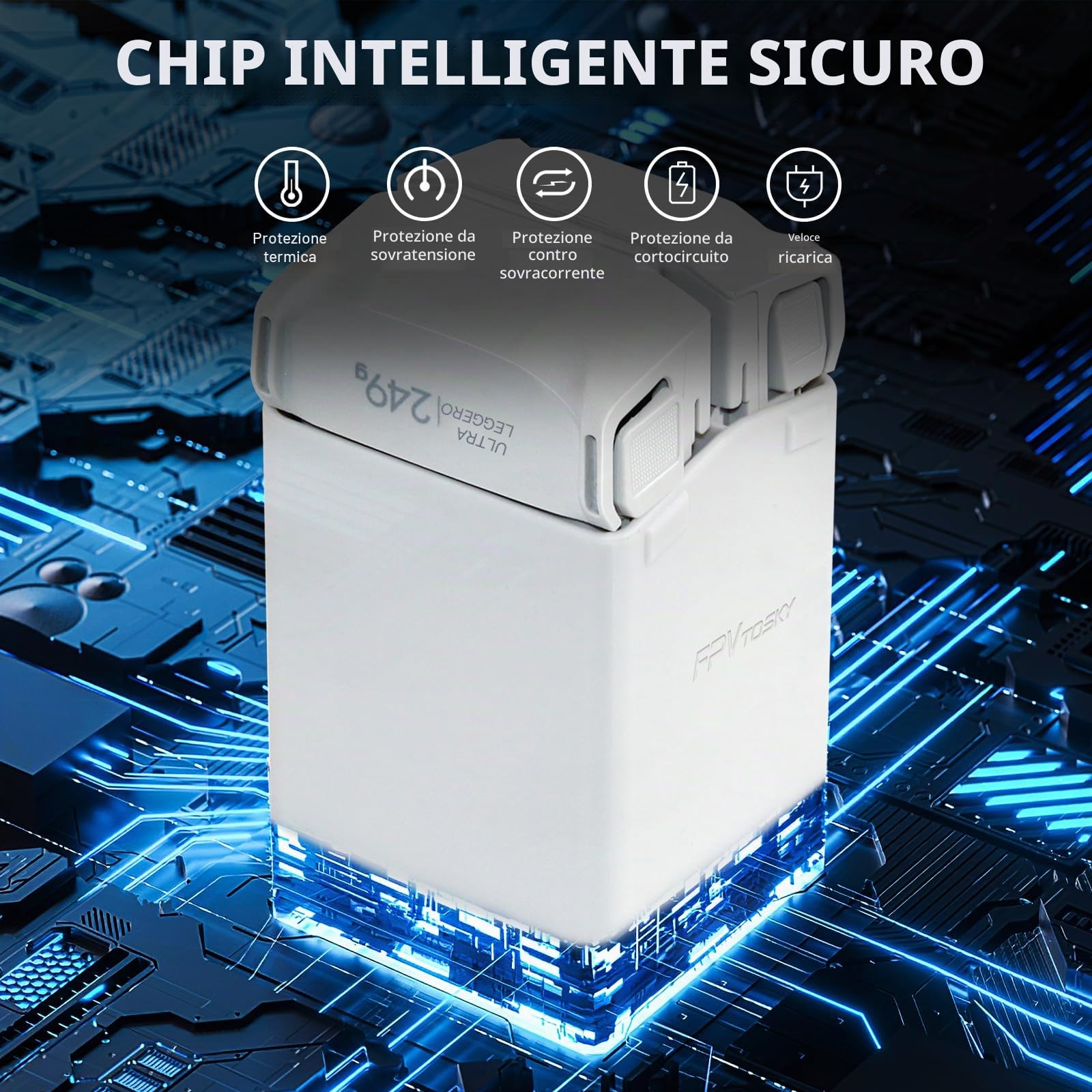 FPVtosky Caricabatterie per DJI Mini 5 Pro/4/3Pro Accessori, Hub di ricarica batteria, stazione di ricarica batteria parallela（Batteria non inclusa）