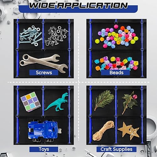 Miniatura 6 de NATGAI 2 Pack Small Parts Organizers, 34-Compartments Double-Sided Tool Box with Removable Dividers for Hardware, Screws, Bolts, Nails & Fishing