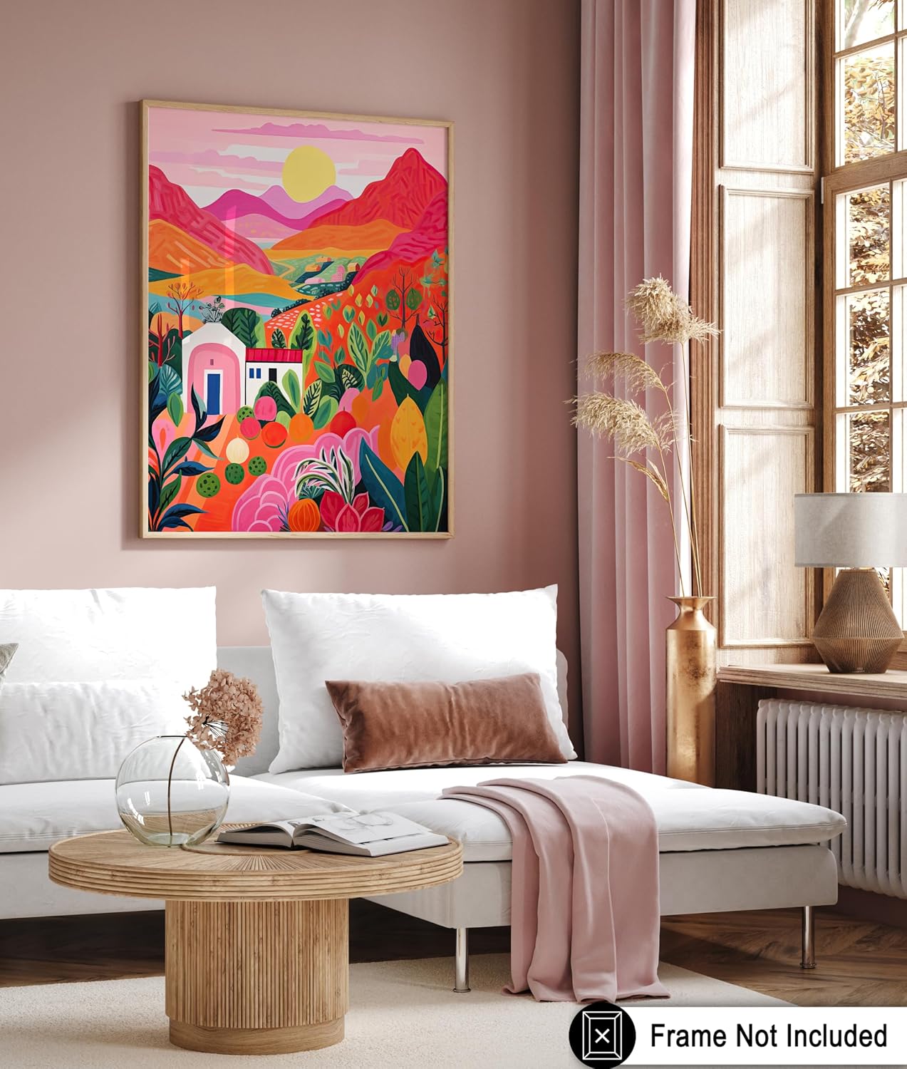 Poster Master Colorful Mountains Print - Landscape Poster - Watercolor Art - Modern Wall Design - Gift for Men & Women - Vibrant Decor for Living Room, Bedroom or Office - 8x10 UNFRAMED Wall Art