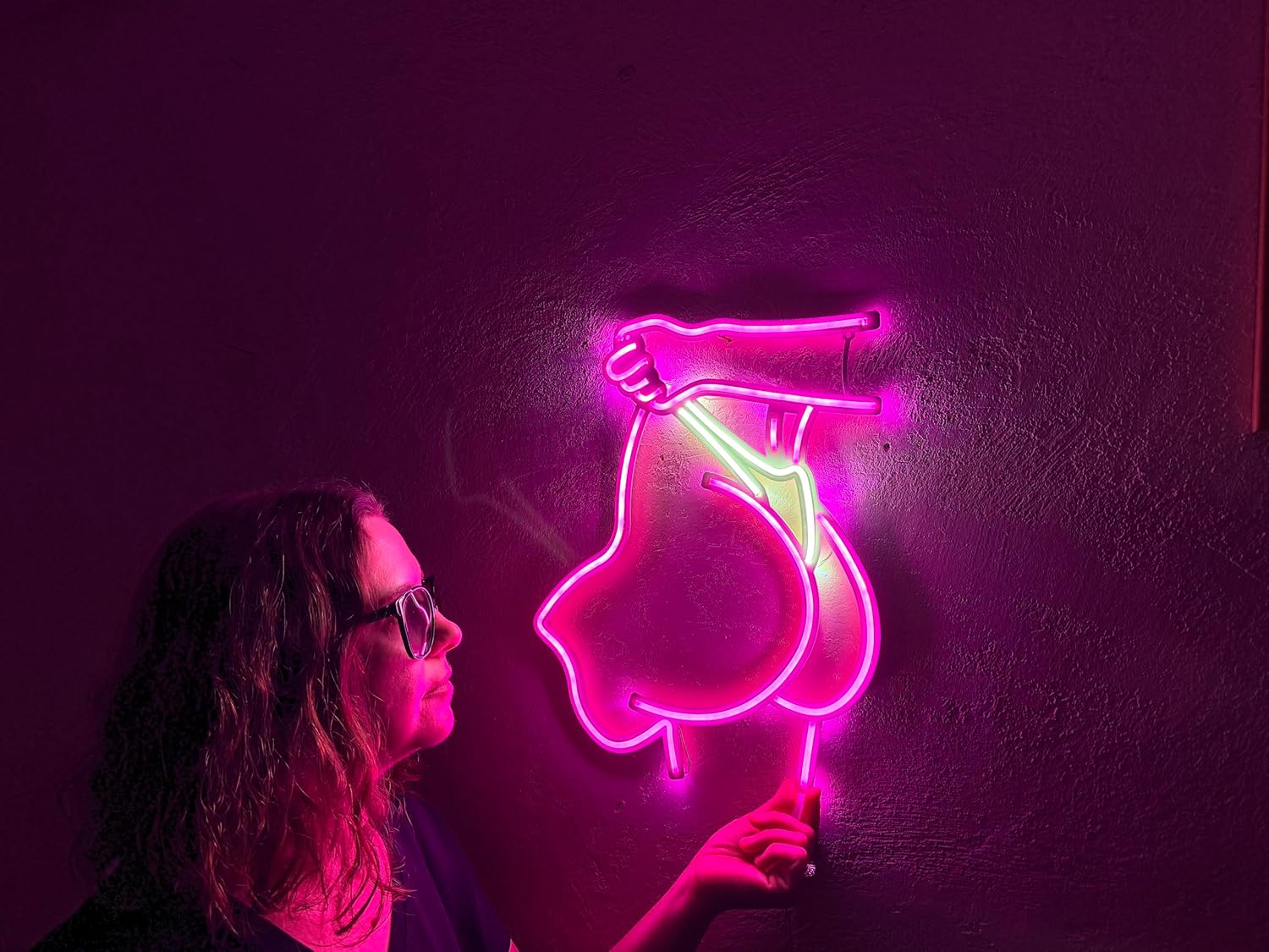 Nude Wall Sign, Neon Metal Wall Art, Bikini Girl Neon Sign, Neon Wall Decor, Neon Wall Sign, LED Light Decor, Home Office Hotel Cafe Bar Pub Wall Decor (Without Remote Control)
