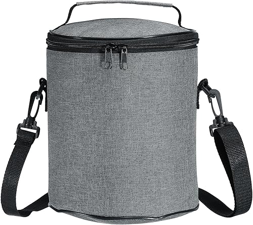 PATIKIL Bolsa de almuerzo aislada de 6.9 x 8.3 pulgadas con correa para el hombro, tarro de alimentos aislado impermeable, bolsa de almuerzo