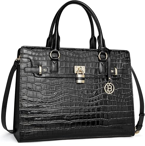 Miniatura 2 de BOSTANTEN Maletín para portátil de 15.6 pulgadas para mujer, paquete de carteras de cuero para mujer, Bolso