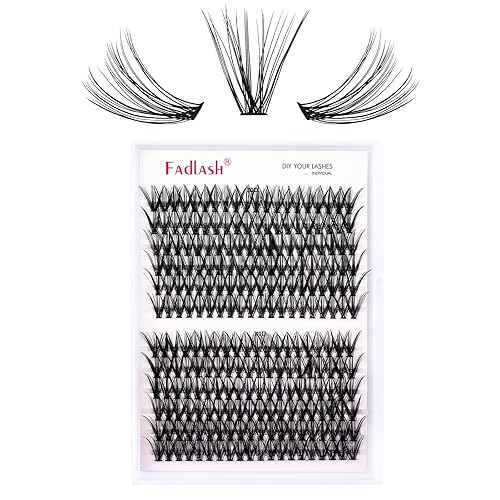 Miniatura 22 de FADLASH Racimos de pestañas Wispy 280 piezas, racimos de pestañas individuales de aspecto natural, rizado D 40D, racimos de pestañas suaves y