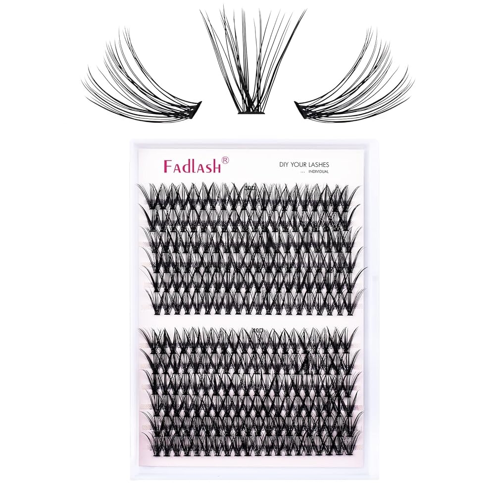 Cluster Lashes 30D+40D Individual Lashes 240pcs DIY Eyelash Extension D Curl 0.07 Natural Individual Lash Extensions False Eyelashes Wispy (30D+40D-0.07D, 12mm)