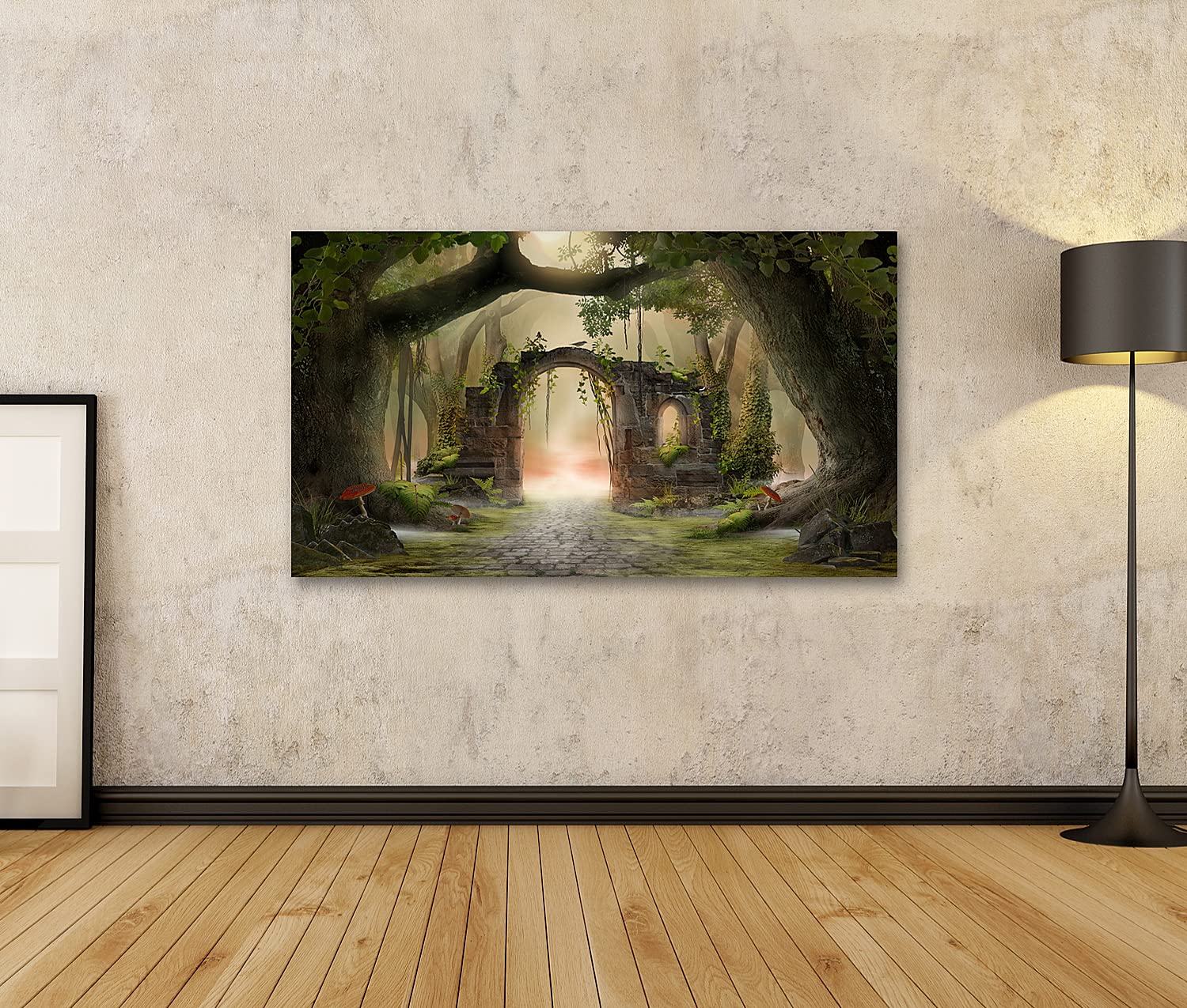 Wandbild Märchenwald 130x80cm - Leinwanddruck Magischer Wald