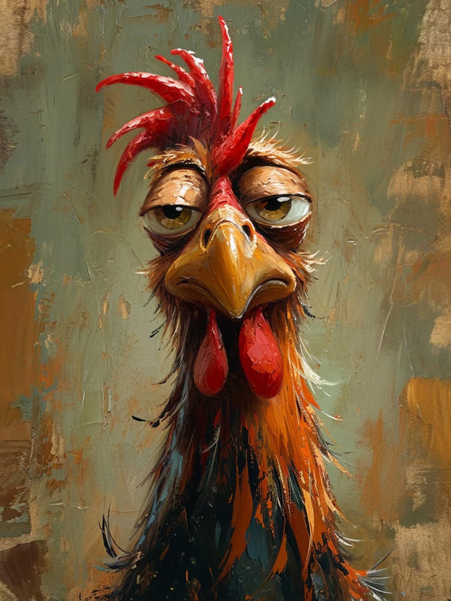 HEFEIS DIY Paint by Number for Adults,Painting Kits for Adult,Rooster Color by Numbers,Paint by Number Canvas Crafts Watercolor for Beginner Room Decor (Rooster)