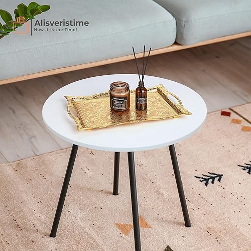 Miniatura 2 de Alisveristime Bandeja otomana de Zamak turco con motivos tradicionales, ideal para café y té, bandeja para seis personas (14.5 x 9.85 pulgadas)