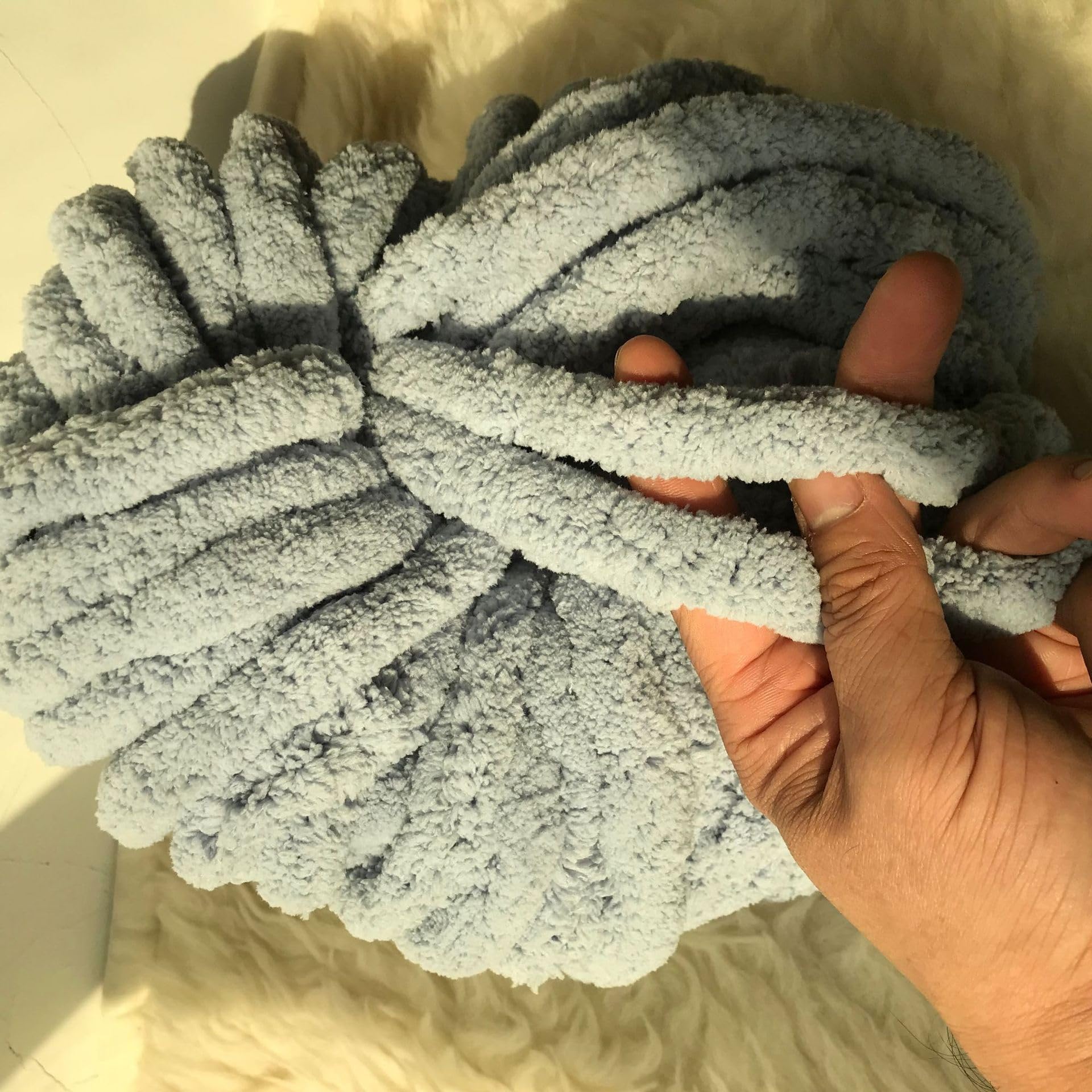 Wełna 250g/kulka Gruba włóczka, Miękka włóczka, Duży runo, Wełniany koc, Wełniana, Miękka włóczka, Duży runo, Wełniany koc, Wełniana włóczka do szydełkowania (Kolor: Granatowy) (Ciemnoszary)