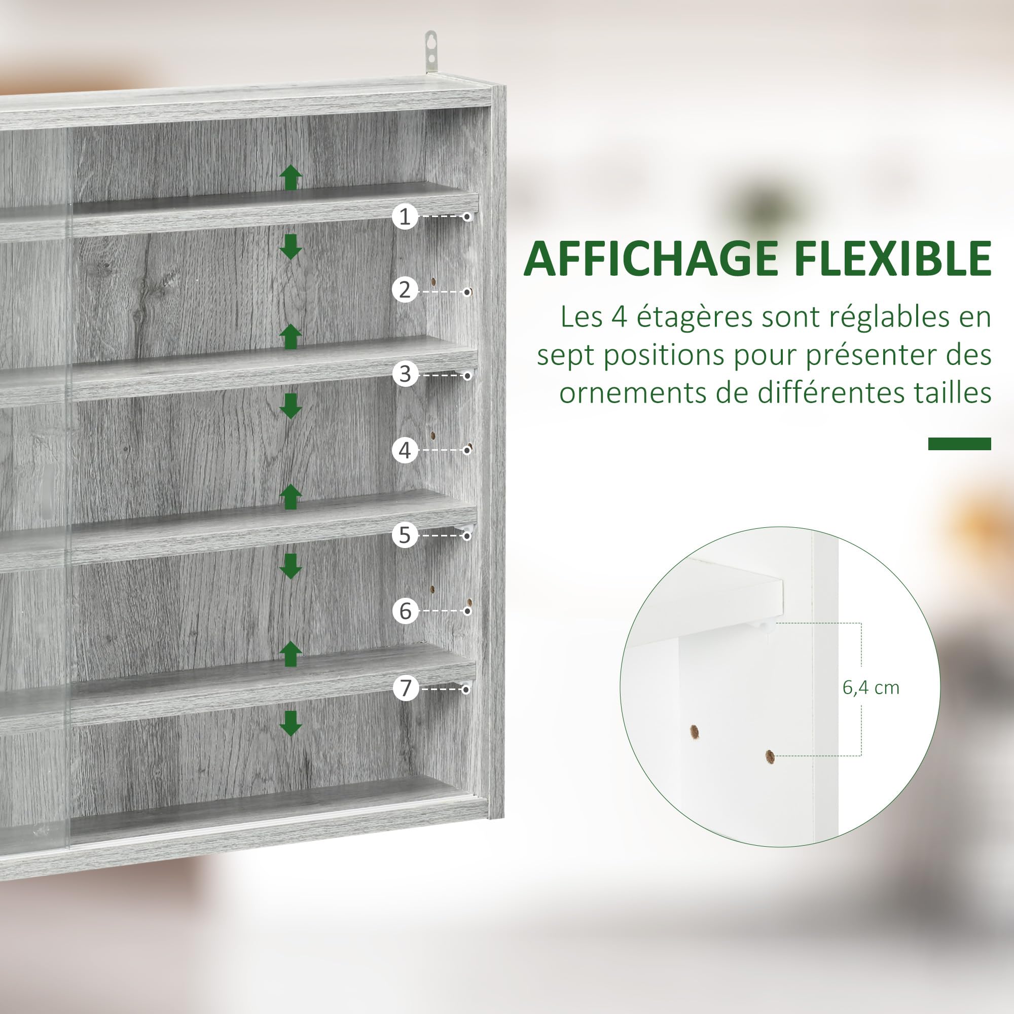 HOMCOM Vitrine Murale Pour Objets De Collection 5 étagère Réglables En Hauteur Et 2 Portes Coulissantes 80 X 9 5 X 60 Cm~1kdogvs3g6g01 HOMCOM Vitrine Murale Pour Objets De Collection 5 étagère Réglables En Hauteur Et 2 Portes Coulissantes 80 X 9 5 X 60 Cm~1kdogvs3g6g01