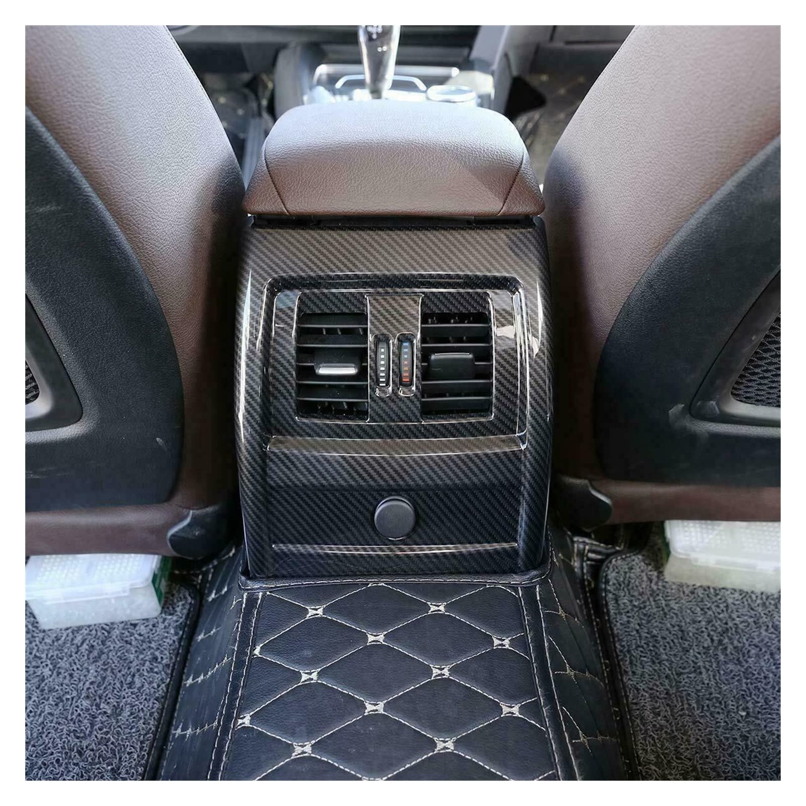 YINGO Kompatybilny z BMW 3 4. Seria F30 F31 F32 F34 F36 Accesorios Car Podłokietnik Box Tylne Klimatyzacja Outlet Rama Pokrywa Wytnij Formowanie wnętrz(Carbon fiber)