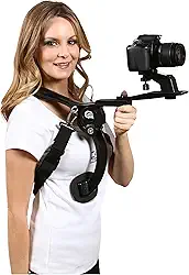 Cam Caddie® Suporte de ombro Scorpion EX mãos livres/suporte compatível com Canon, Nikon, Sony, Panasonic/Lumix Style DSLR filmadora ou câmera de vídeo inclui: suporte para iPhone + GoPro