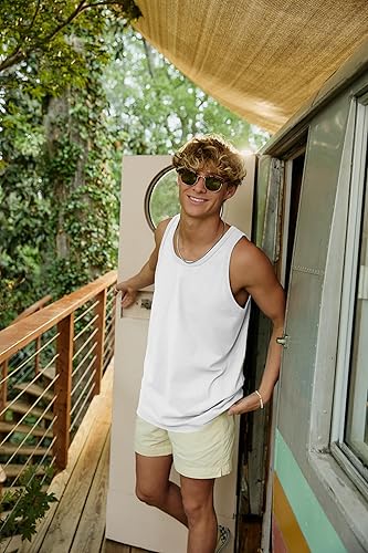 Miniatura 6 de Hanes Camiseta sin mangas Originals de mezcla triple para hombre, Camisetas sin mangas ligeras para hombre, Camiseta tipo tank sin mangas