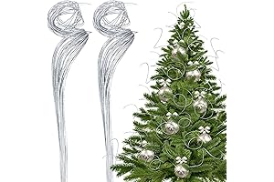 Syhood Silver Branches - Xmas Glitter Branch, 60 Curly Stems for Christmas...