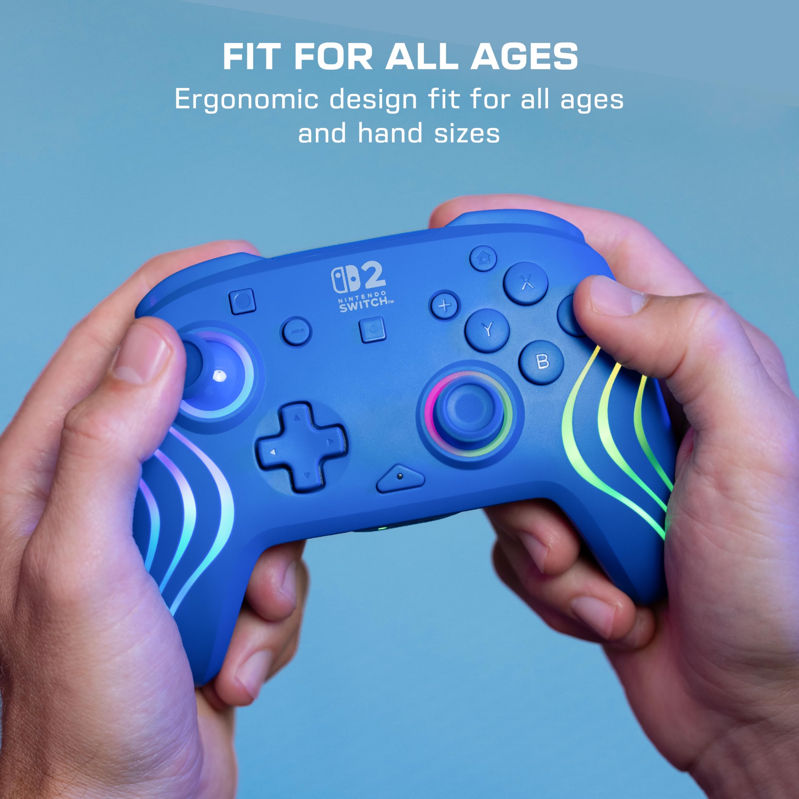 Turtle Beach Afterglow Wave Blau Kabelloser RGB-Gaming-Controller für Nintendo Switch 2
