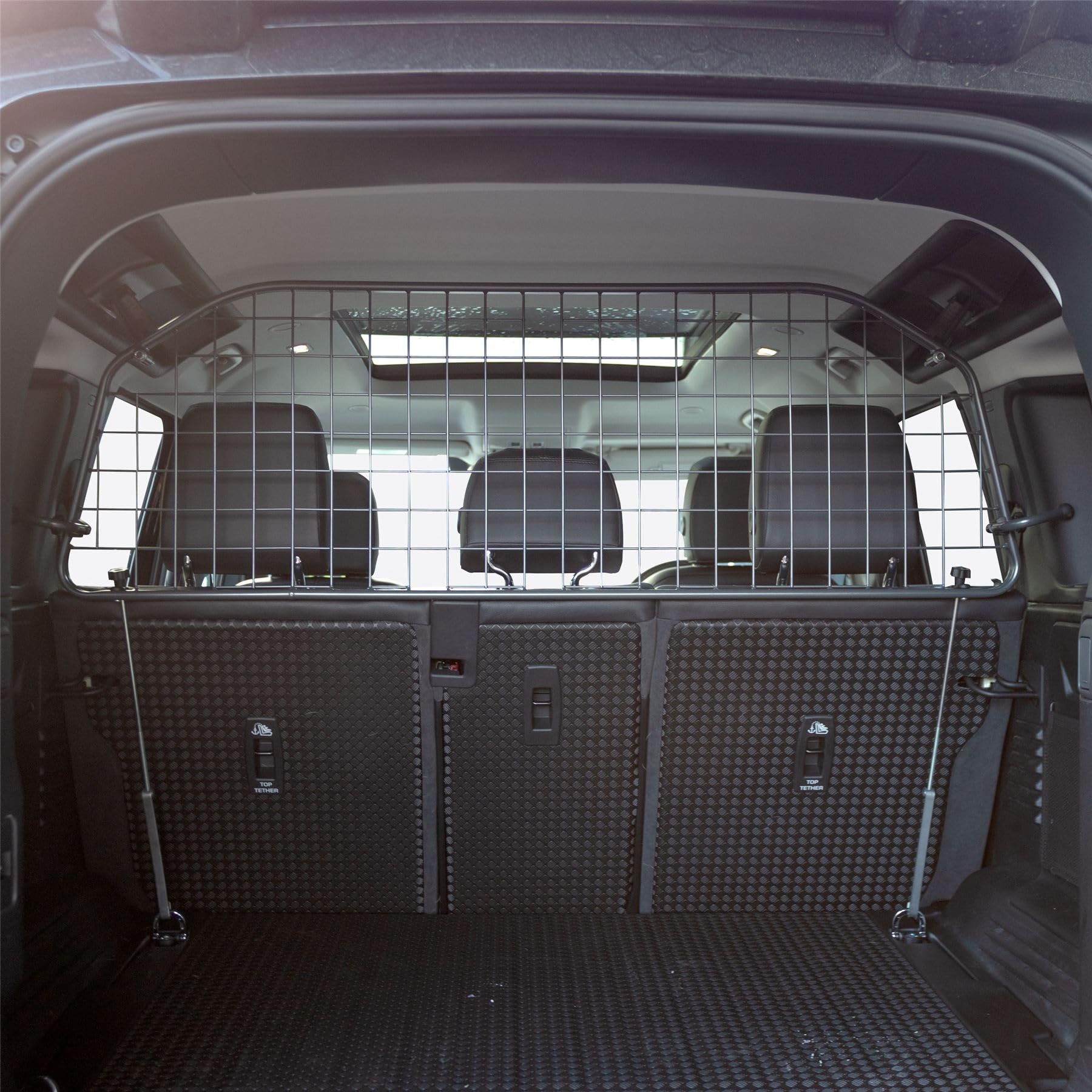 Travall Dog Guard Compatible with Land Rover Defender Car Derived Van,Estate,Panel Van,SUV (2020-) Vehicle Specific Trunk Guard Tailored Luggage Barrier Load Separator Powder Coated Steel Pet Barrier