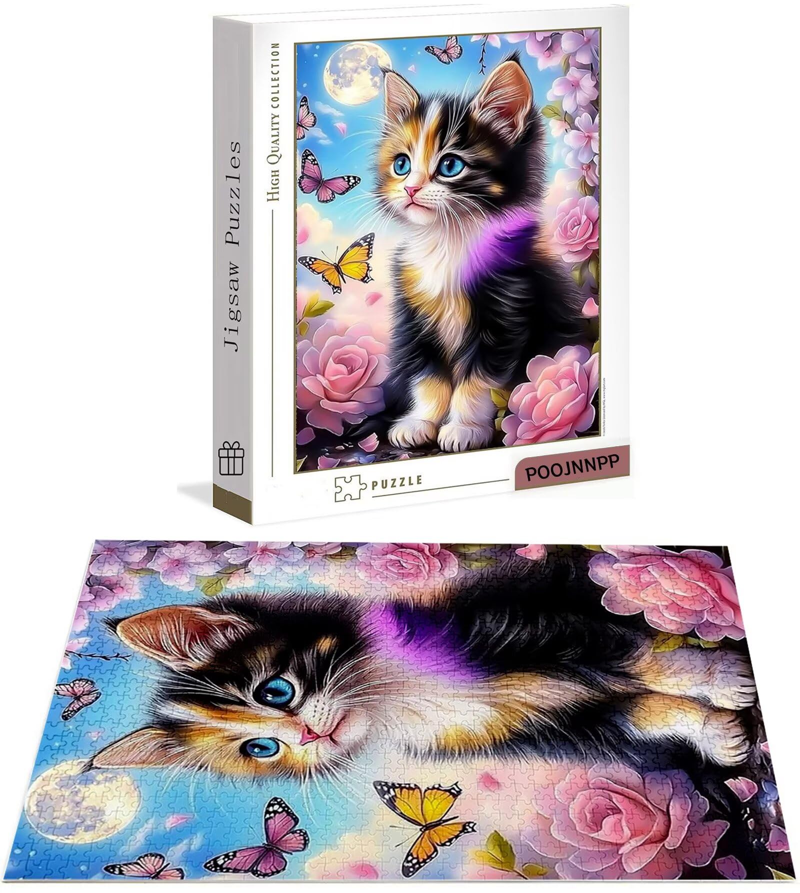 Puzzle 4000 Pezzi per Adulti, Puzzle Gatto in Legno per Adulti, Puzzles Farfalla Impegnativi, Giochi Educativo per Famiglie, Rompecapo con Scatola per Decorazioni Casa, Donna Regalo di Natale B-6991