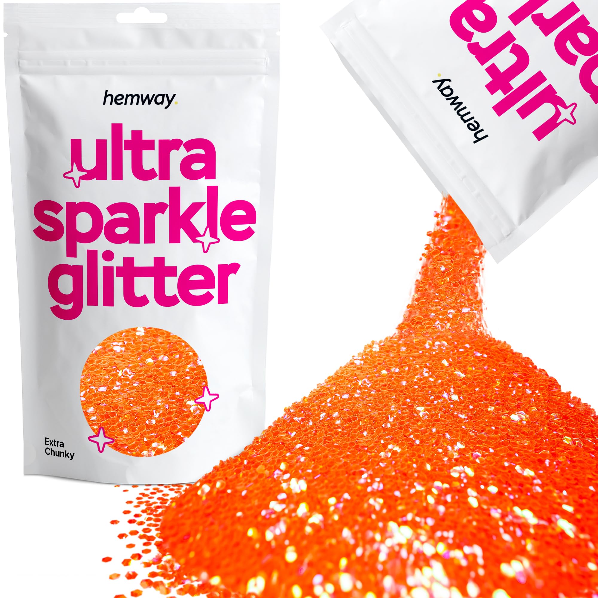 Hemway Ultra Sparkle Glitter Baby Pink Iridescent 100g Fine | Glitter for Arts & Craft, Makeup, Nail Art, Crafting, Card Making, Sparkle Decoration — view 198