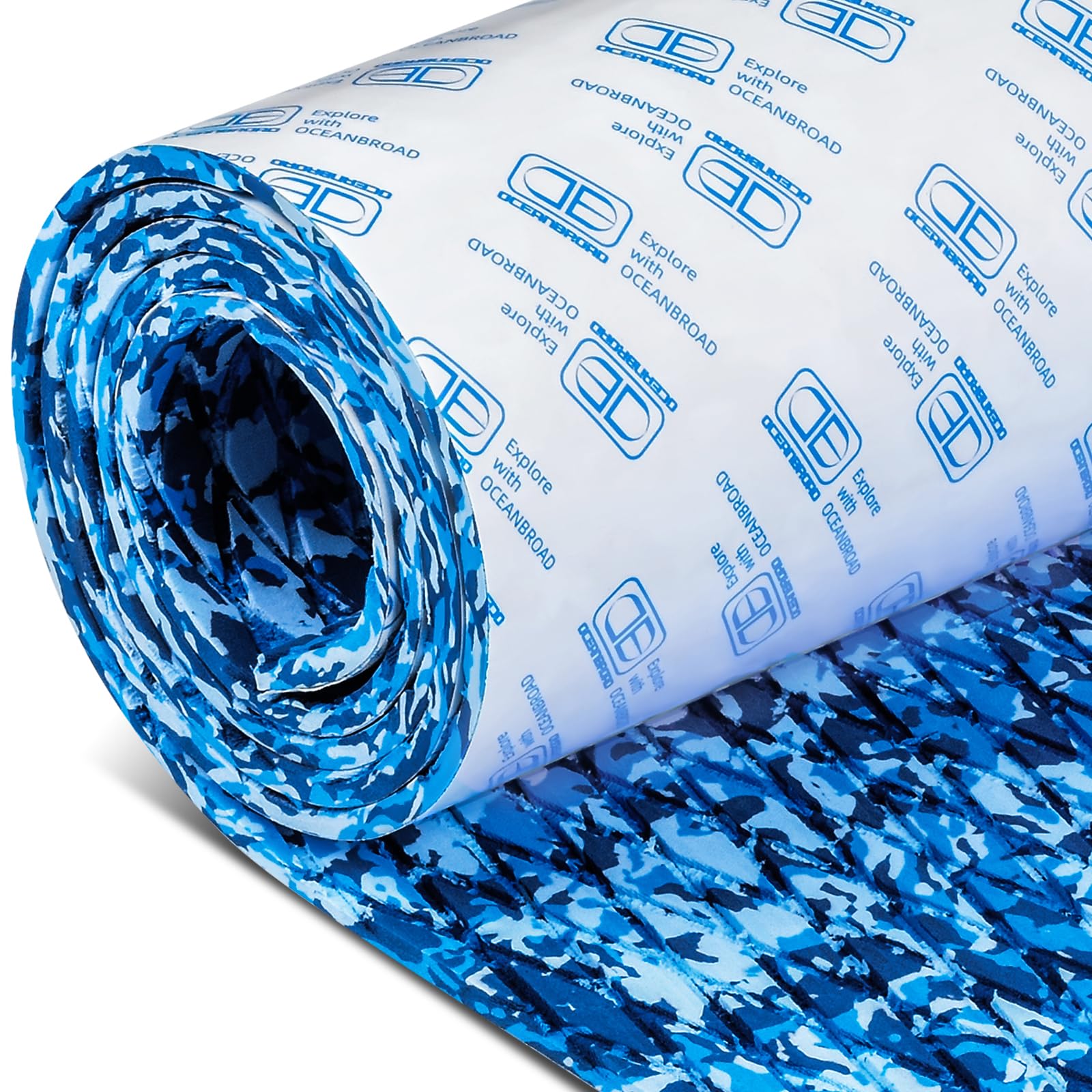 OCEANBROAD Self-Adhesive 96''x16''/23''/38''/47'' Camouflage Boat Flooring Non-Slip Marine Grip Pad EVA Foam Sheet for Jon Boat Surfboard SUP Board