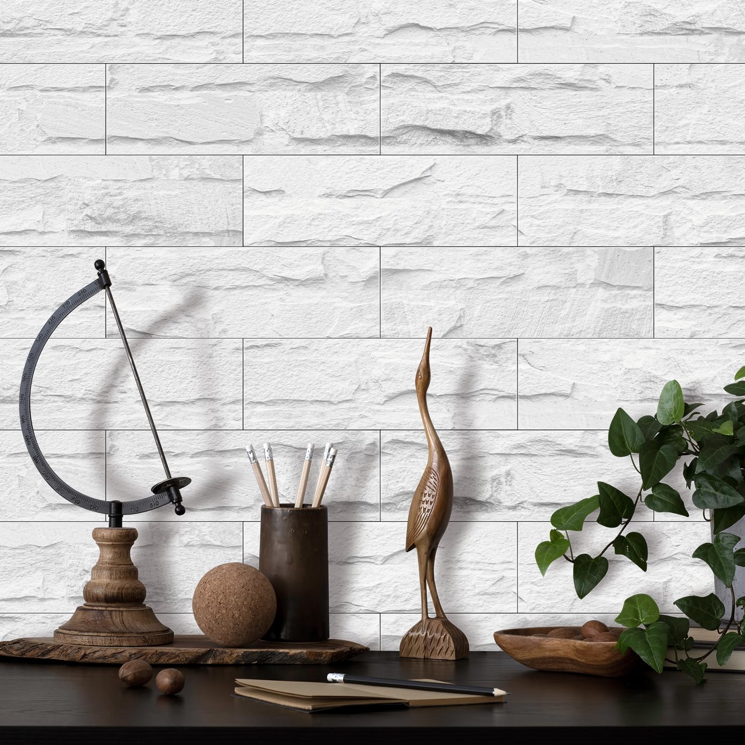 24 pezzi Adesivi per Piastrelle, 15x30cm Adesivi Mattonelle Impermeabile PVC Autoadesivo Decorazione Adesivi Parete Wall Stickers per Piastrelle del Bagno e Della Cucina