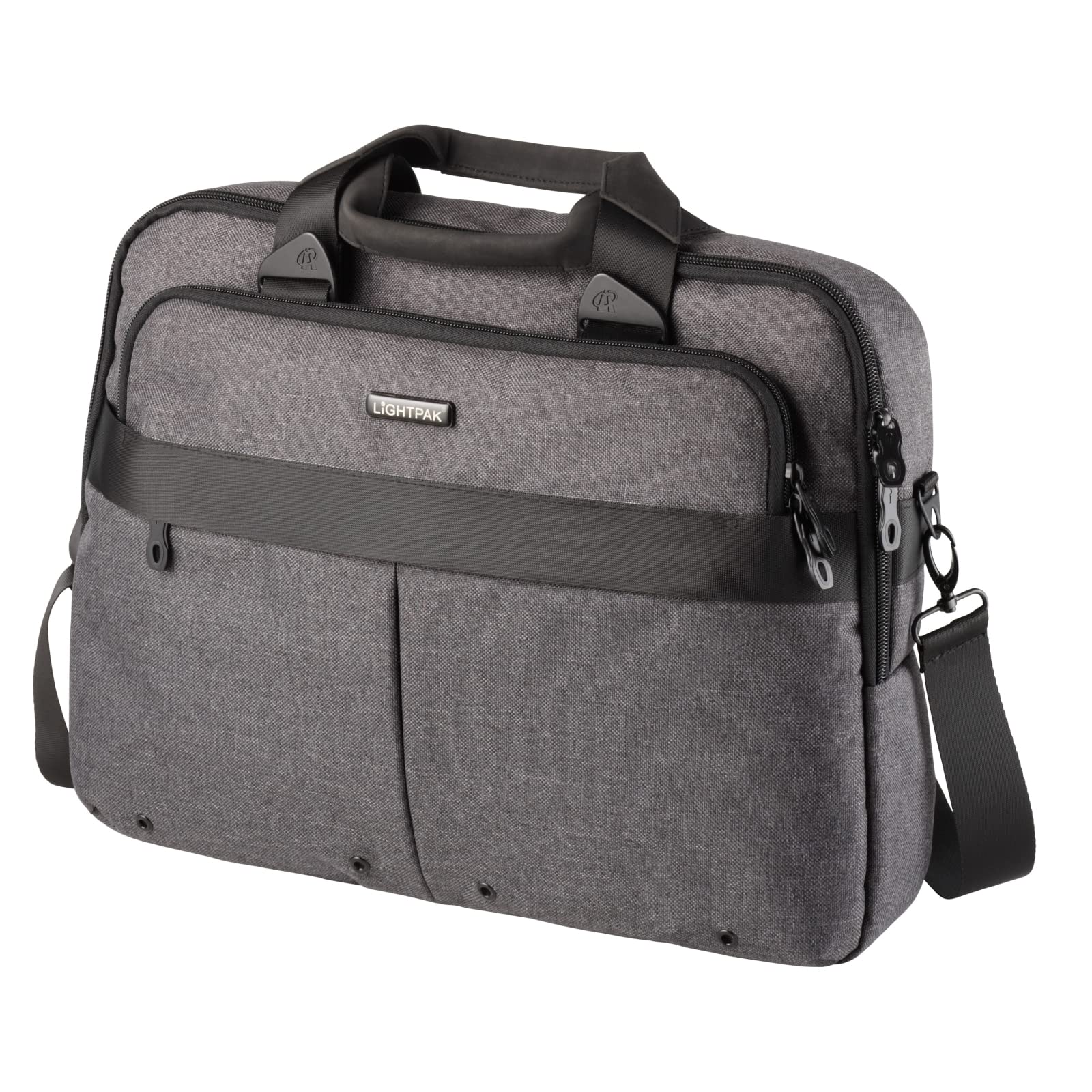 Lightpak Fixbag FB2046166 - Borsa per laptop WOOKIE con binario compatto Klickfix per bicicletta, borsa per notebook e tablet da 17", in poliestere, 31 x 40 x 7 cm, colore: Grigio
