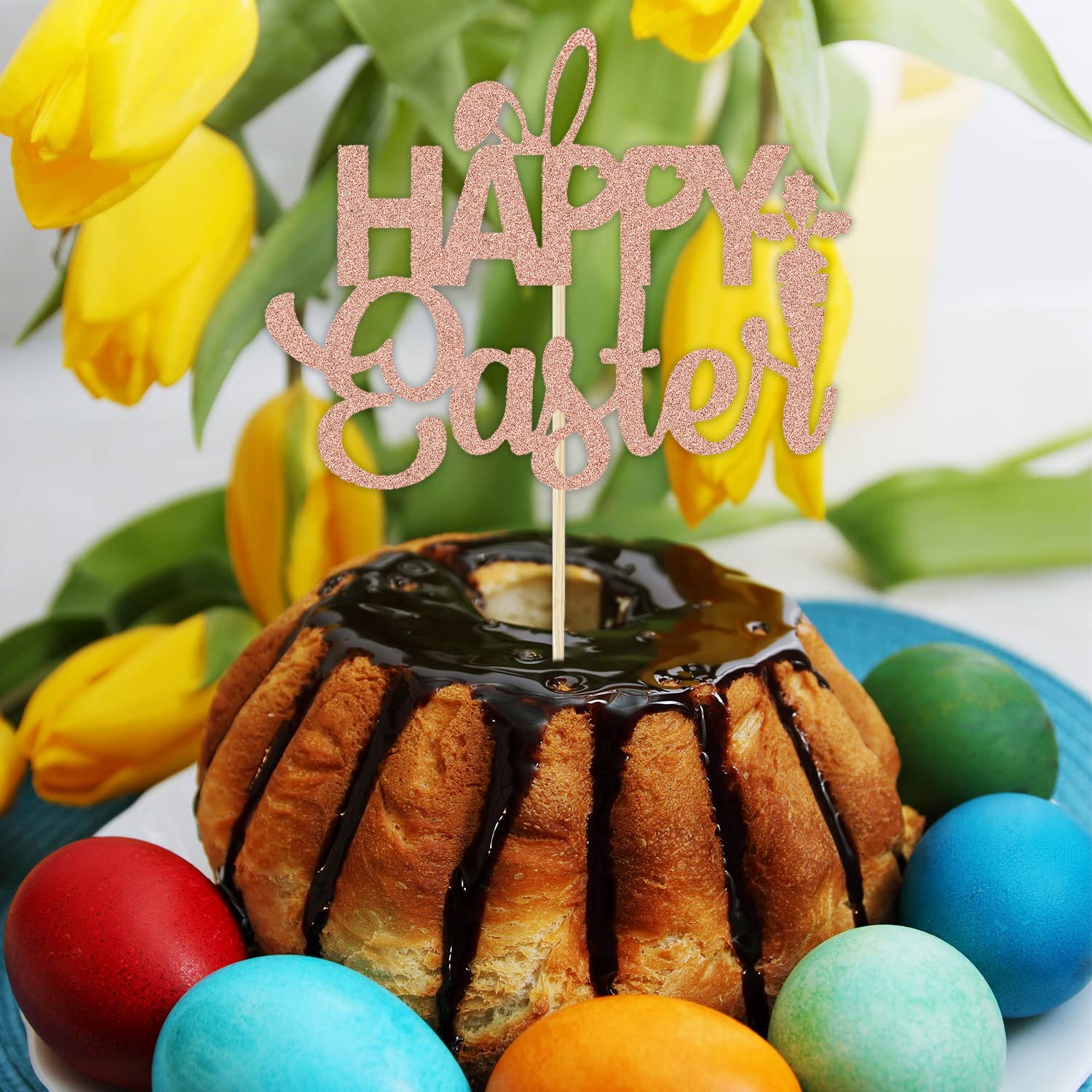 Generico Decorazione coniglietto pasquale | Decorazione da tavolo in acrilico con albero di Pasqua Decorazione affascinante del coniglio di Pasqua, per interni ed esterni