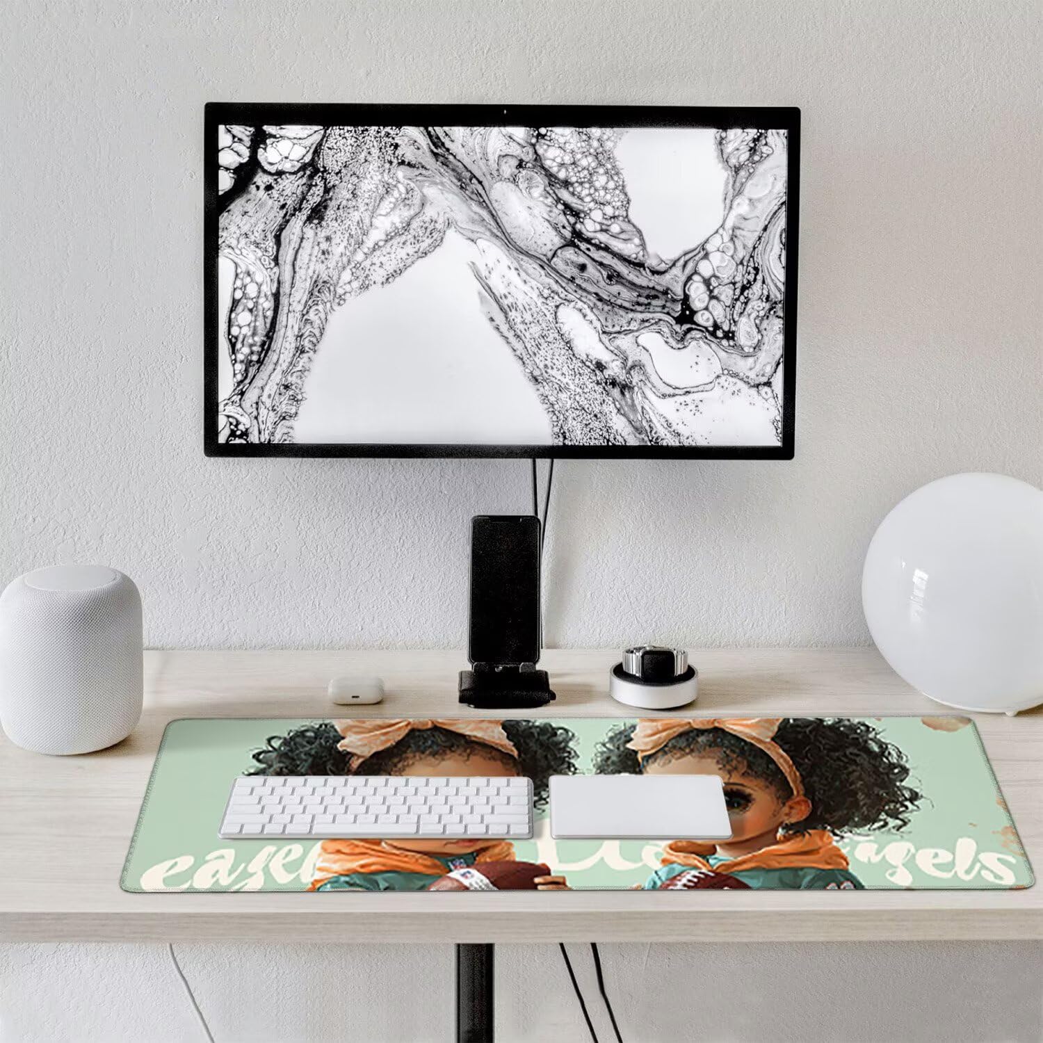 Tappetino per Mouse XXL 1200 x 400 mm Tappetino Mouse Gaming Grande, Mousepad con Base in Gomma Antiscivolo, Tappeto per Tavolo da Gaming per Mouse e Tastiera, Accessori PC (Carina Ragazza) u-475
