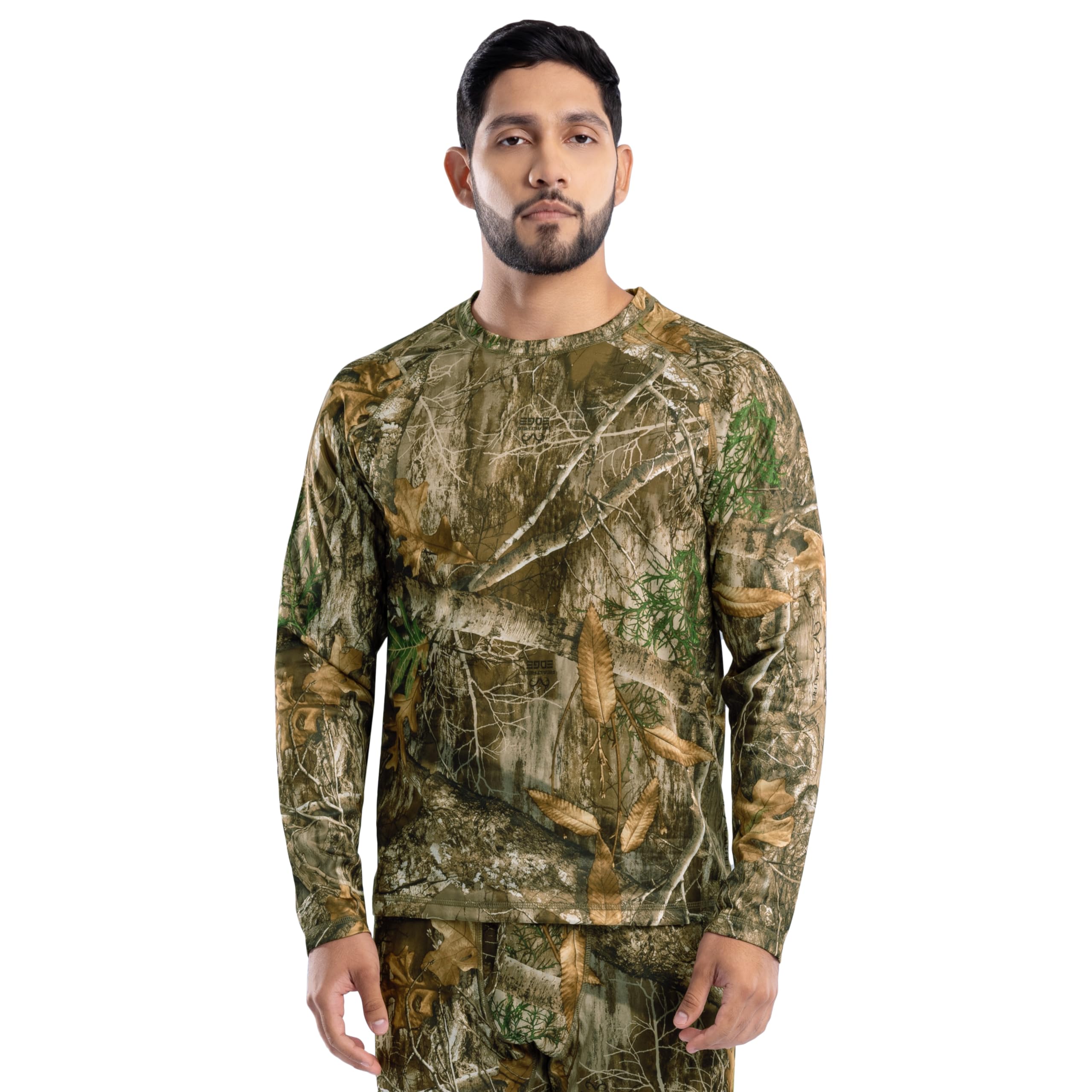 Realtree Men's Edge Camo Heavyweight Fleece Thermal Underwear Top Base Layer Edge Camo, L