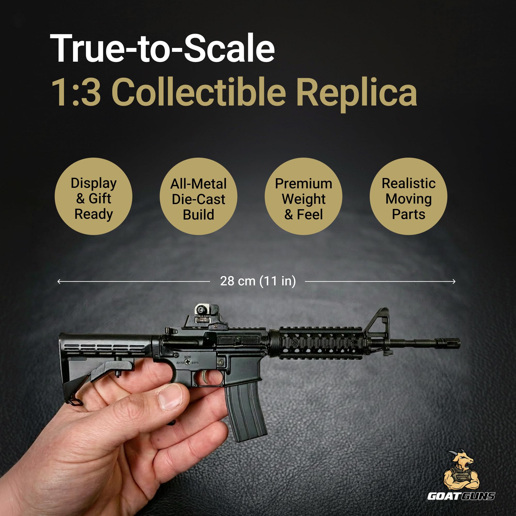 Amazon.com: GOAT GUNS Miniature AR 15 (Charky) | 1:3 比例壓鑄金屬