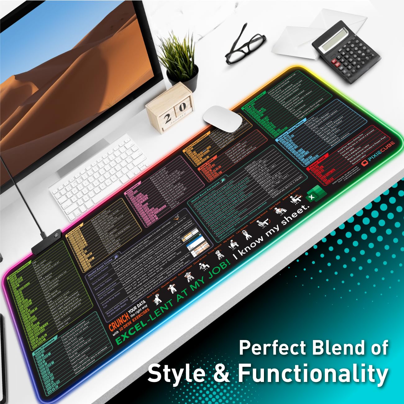 パソコン、マウス、マウスパッド、ケース、Excelテキスト Amazon.com: Excel Shortcut Keys Mouse Pad, Computer Word