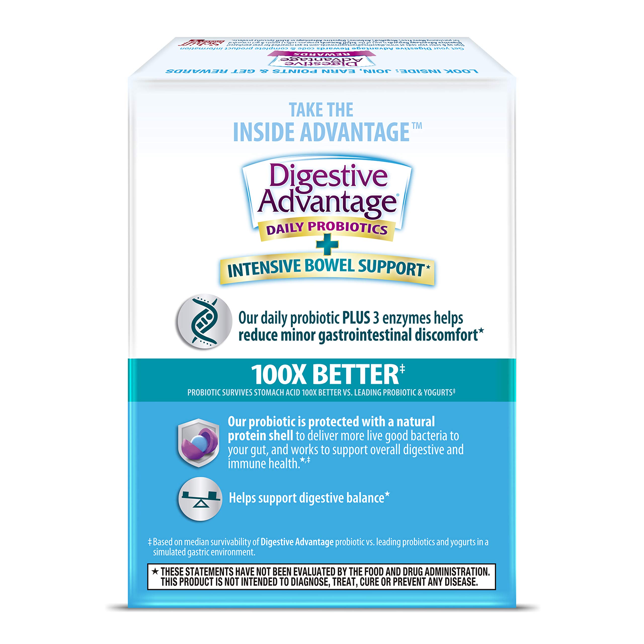 Digestive Advantage IBS Daily Probiotic Capsules with 3 Types of Digestive Enzymes for Intensive