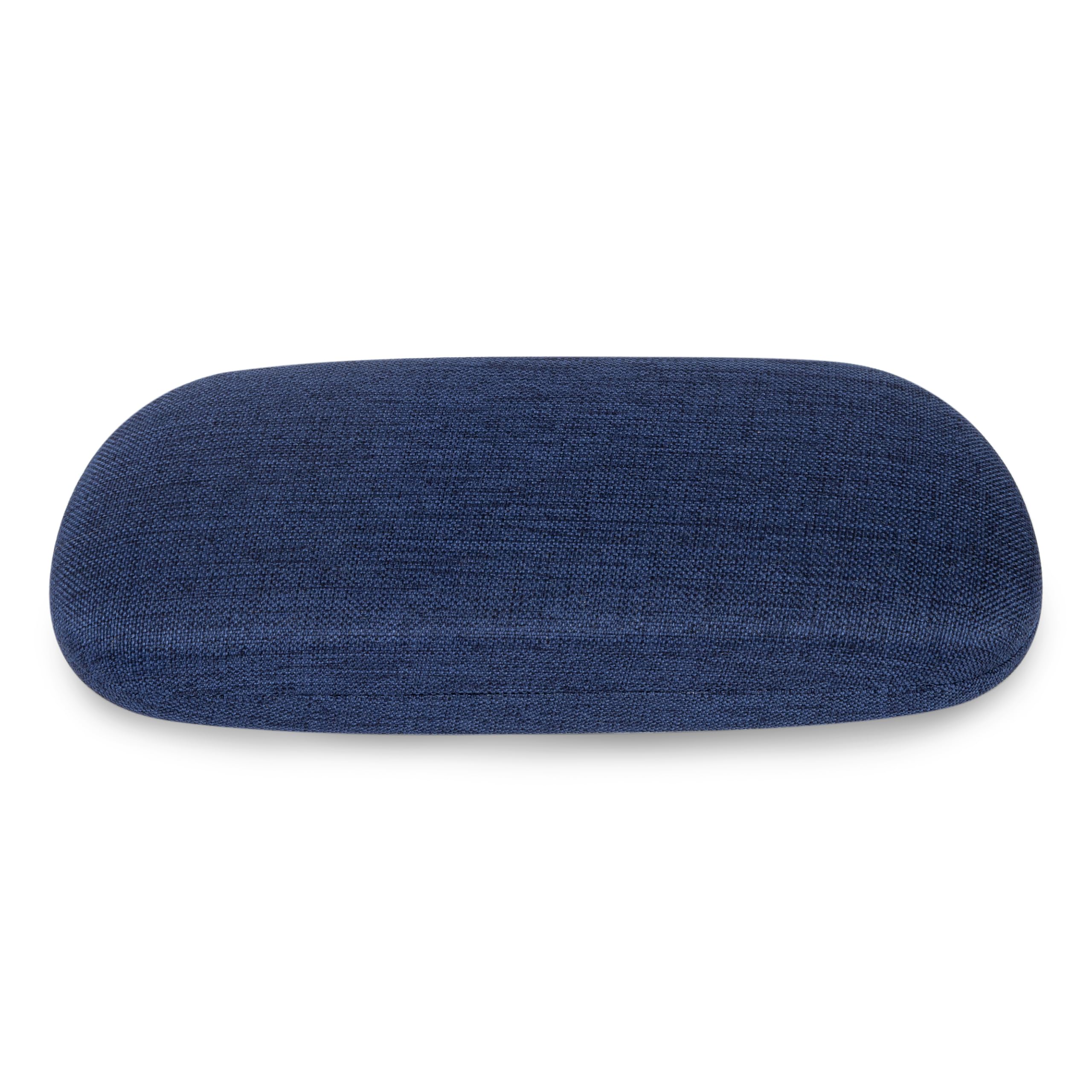 Lago Terra Unisex French Navy Linen Fabric Textured Hard Shell Glasses Case