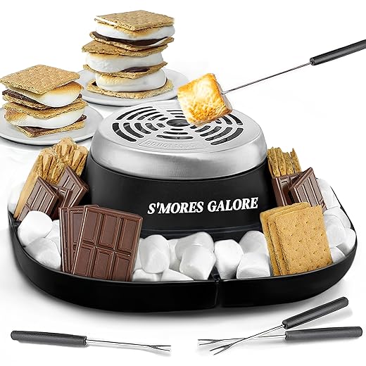SCM005 S'MORES GALORE™ Elektrischer Smores-Maker für den Innenbereich – perfekter Familien-Smore-Maker das ganze Jahr über – Marshmallow-Bräter für den Innenbereich mit abnehmbaren Serviertabletts (4