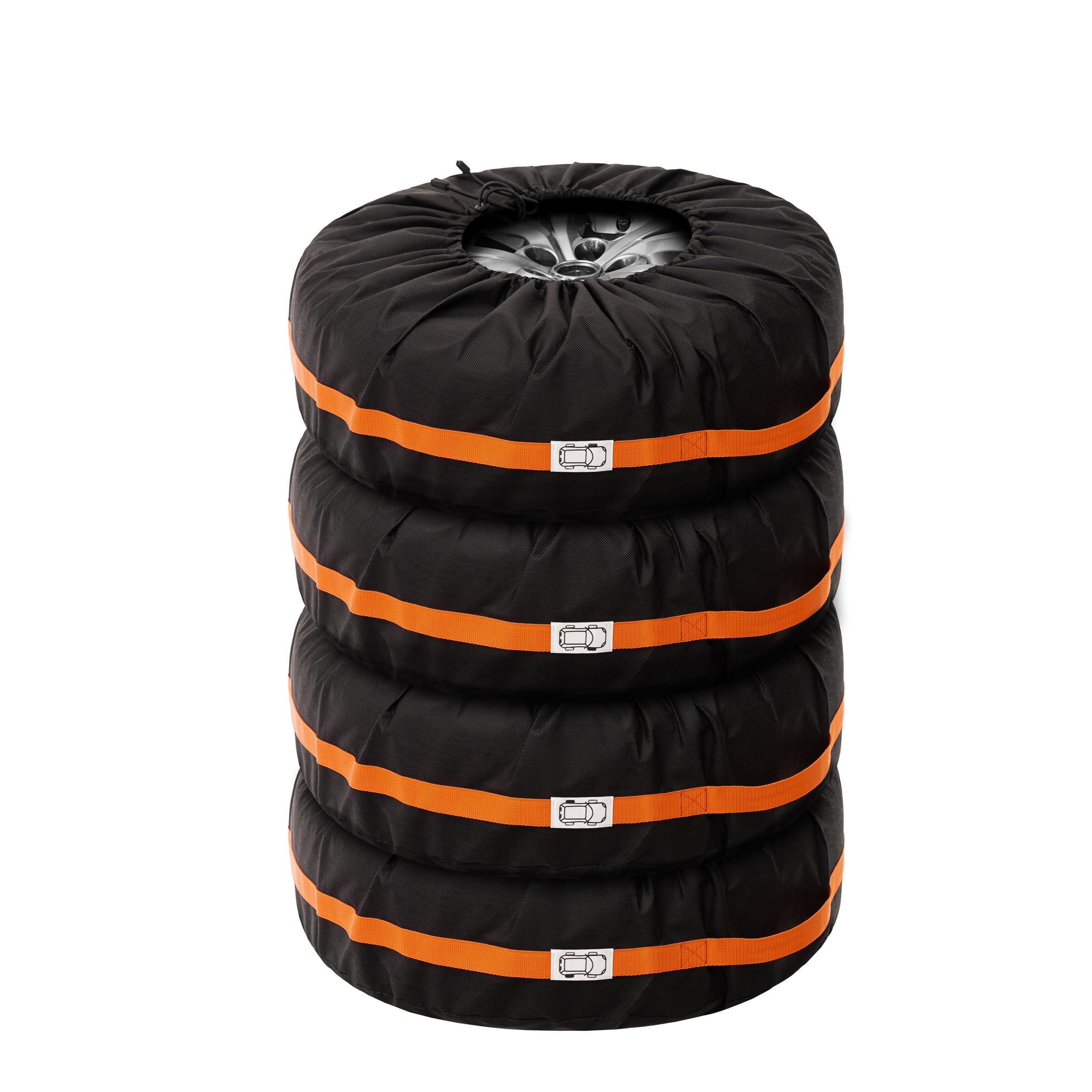 PillowPrim Set Reifentüten Reifentaschen 75x75cm 4 TLG. bis 20 Zoll - Wasserdicht Staubdicht Saisonale Reifenhülle - für sauberen Transport und sichere Aufbewahrung - Schwarz