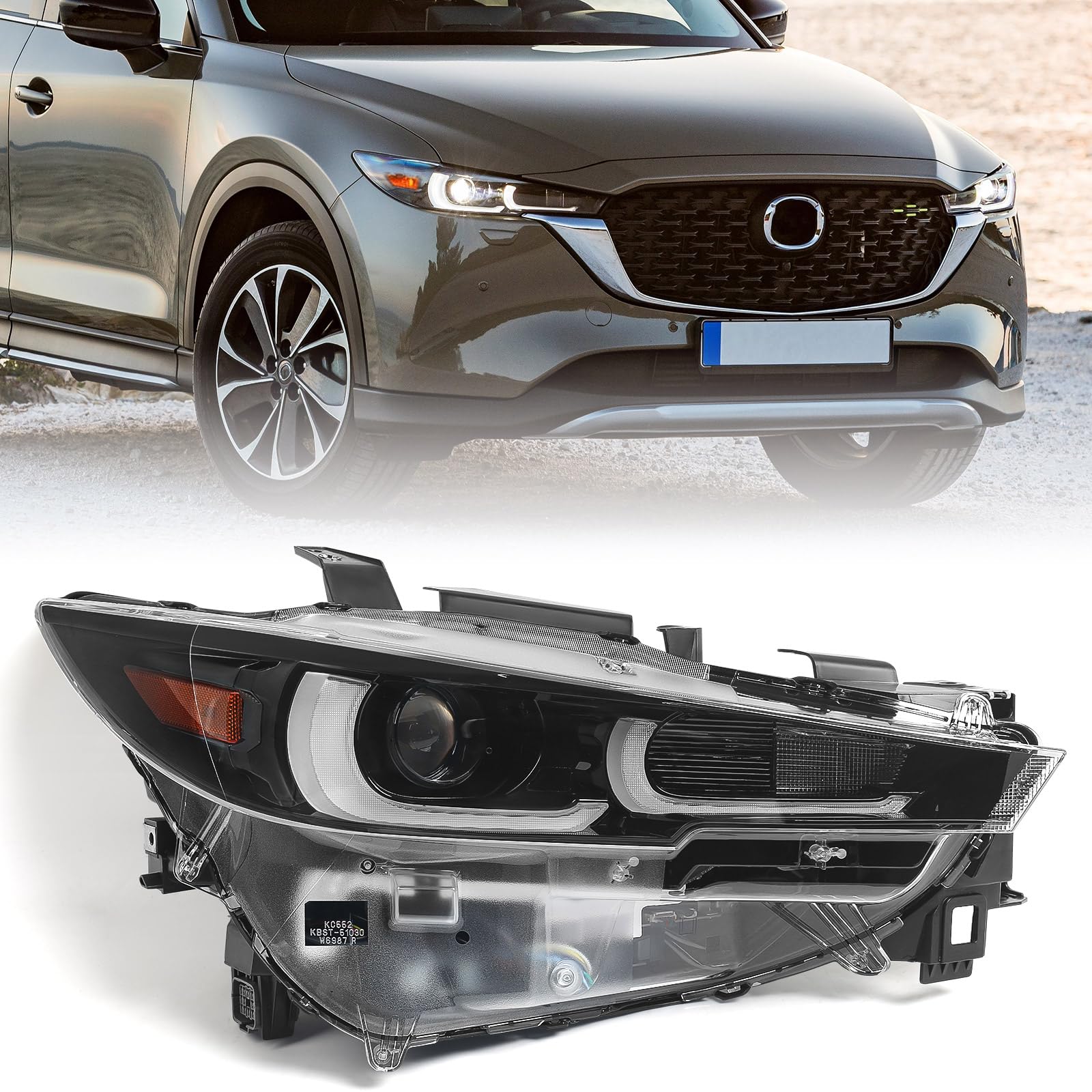 MAZDA　CX-5　ヘッドライト　R Amazon.com: Huray Right Full LED Headlight Assembly for Mazda CX-5