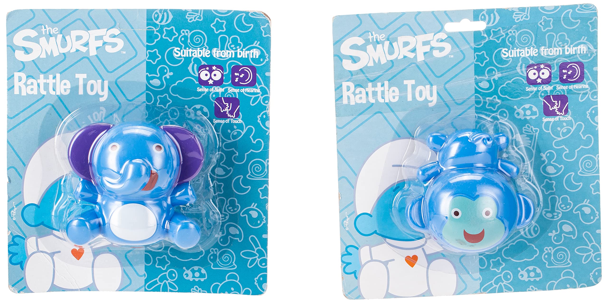 The Smurfs Smurfs-Rattle Toy Elephant,Monkey(Pack Of 2)