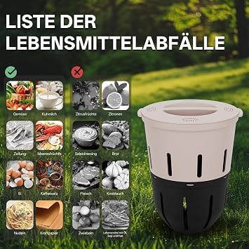 Underground Wormery Composter 12.5 L - Flower Bed Composter for Burying in for Garden Composted Kitchen Waste Plastic Taupe 27.3 x 27.3 x 33 cm