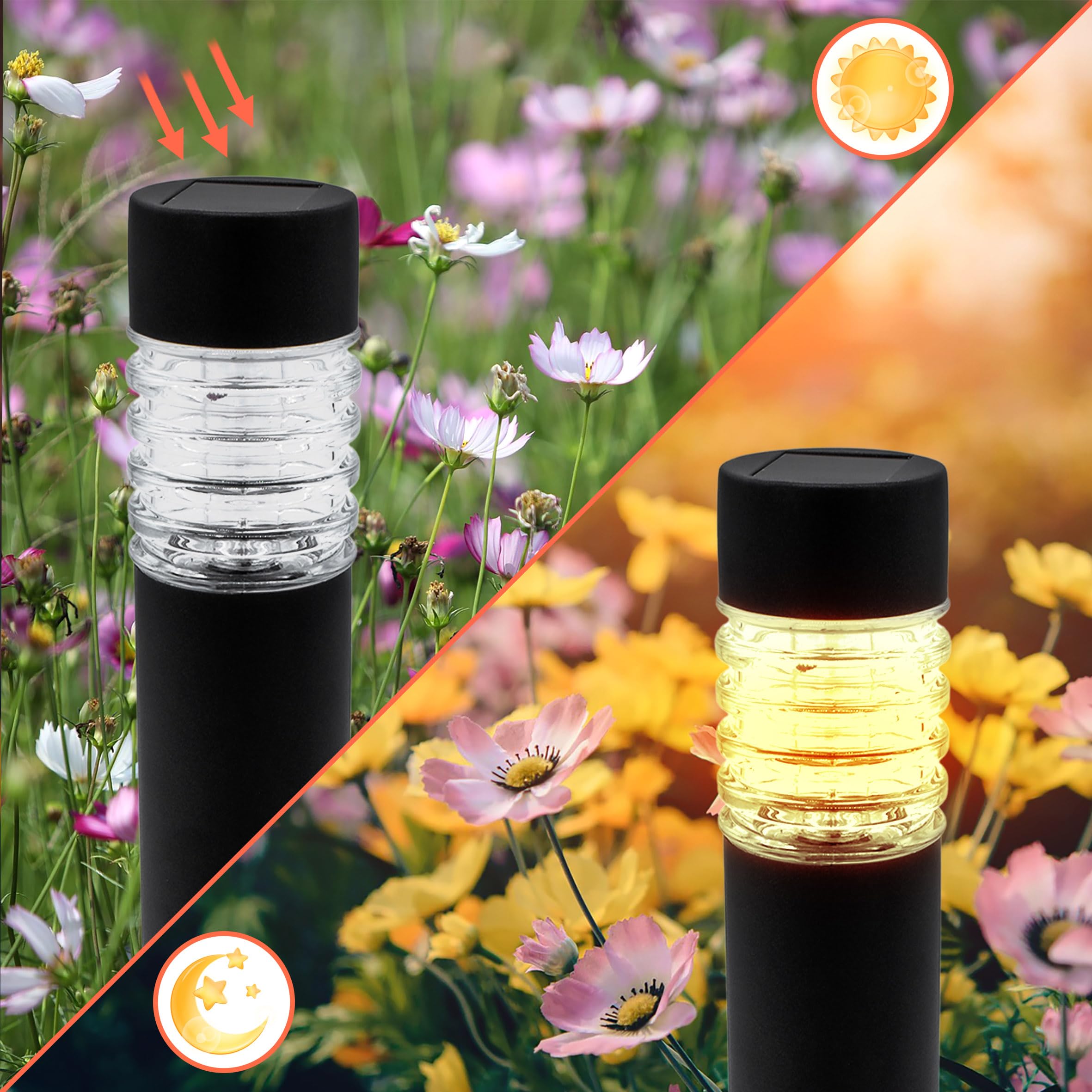 Spetebo Edelstahl Solar Gehwegleuchte 42 x 8 cm - 4er Set in anthrazit - Garten Wegeleuchte warm weiß - Solarleuchte Gartenlicht Außenleuchte Deko Beleuchtung solarbetrieben für Außen Terrasse