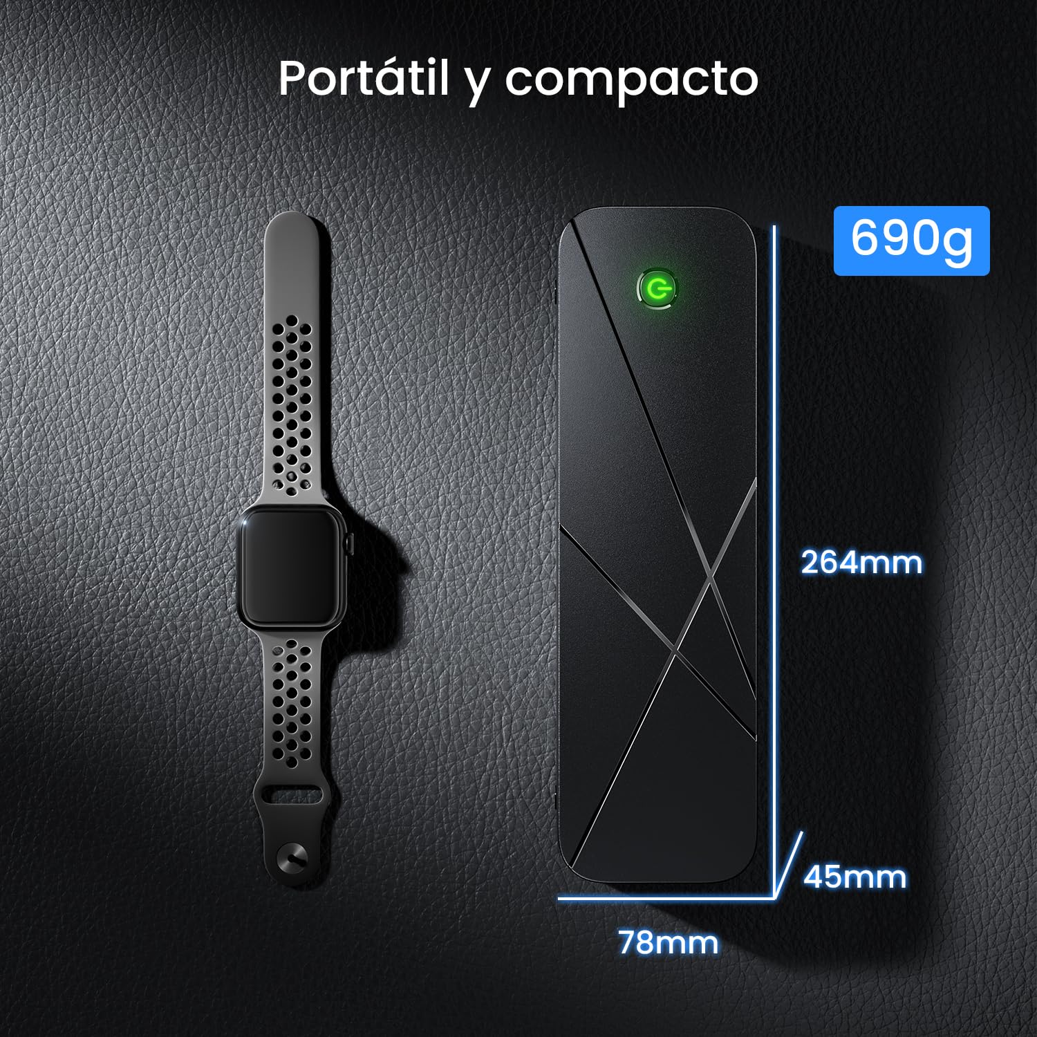 TATTMUSE Impresora Térmica A4 Portátil para Viajes, 300DPI, Negro | Bluetooth y USB-C, 5 formatos (53-216mm), 690g, sin tinta, app. Ideal para coche, oficina y viajes.