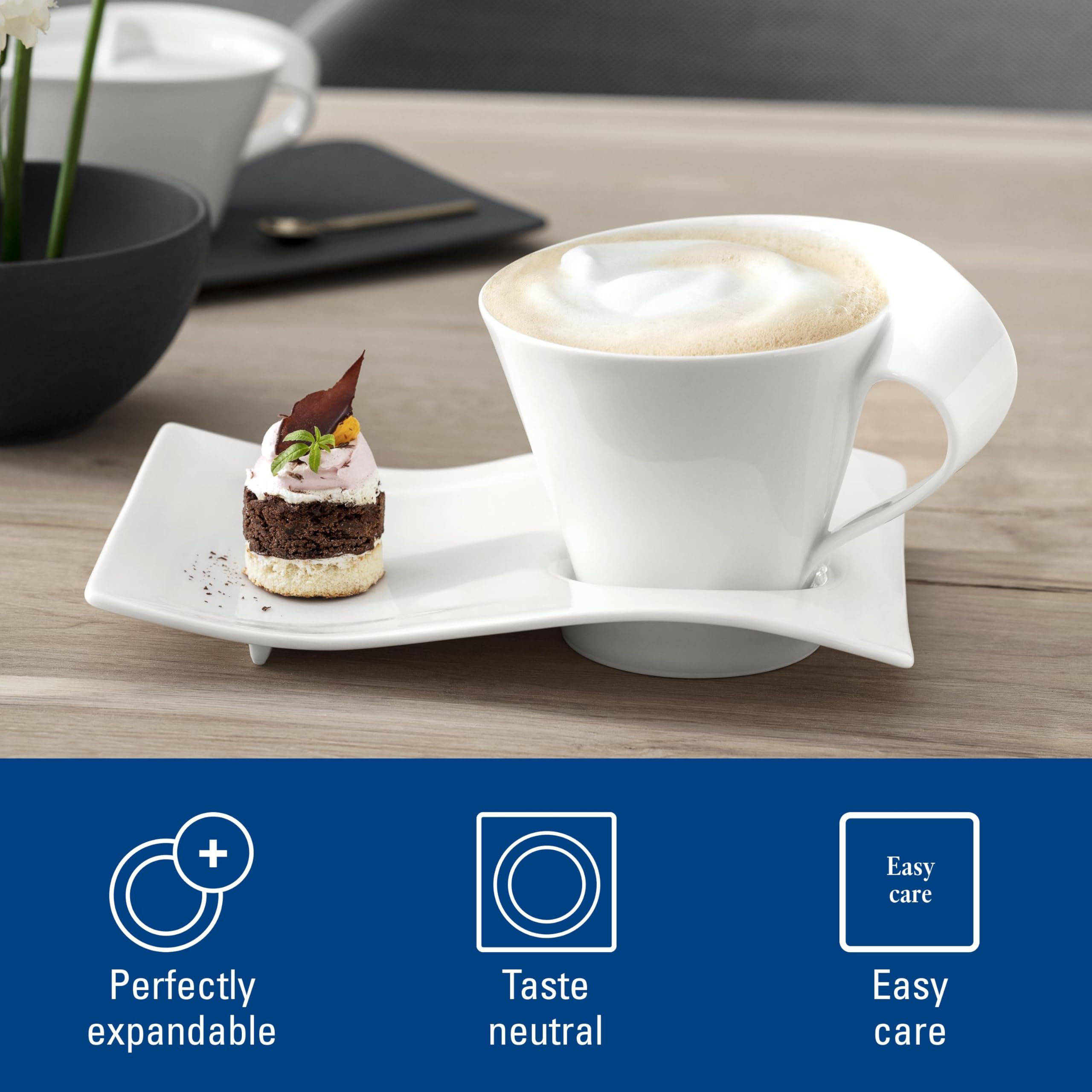 Villeroy & Boch - NewWave Basic, Zestaw stołowy dla maksymalnie 6 osób, 30 elementów, Porcelana Premium, biały kolor