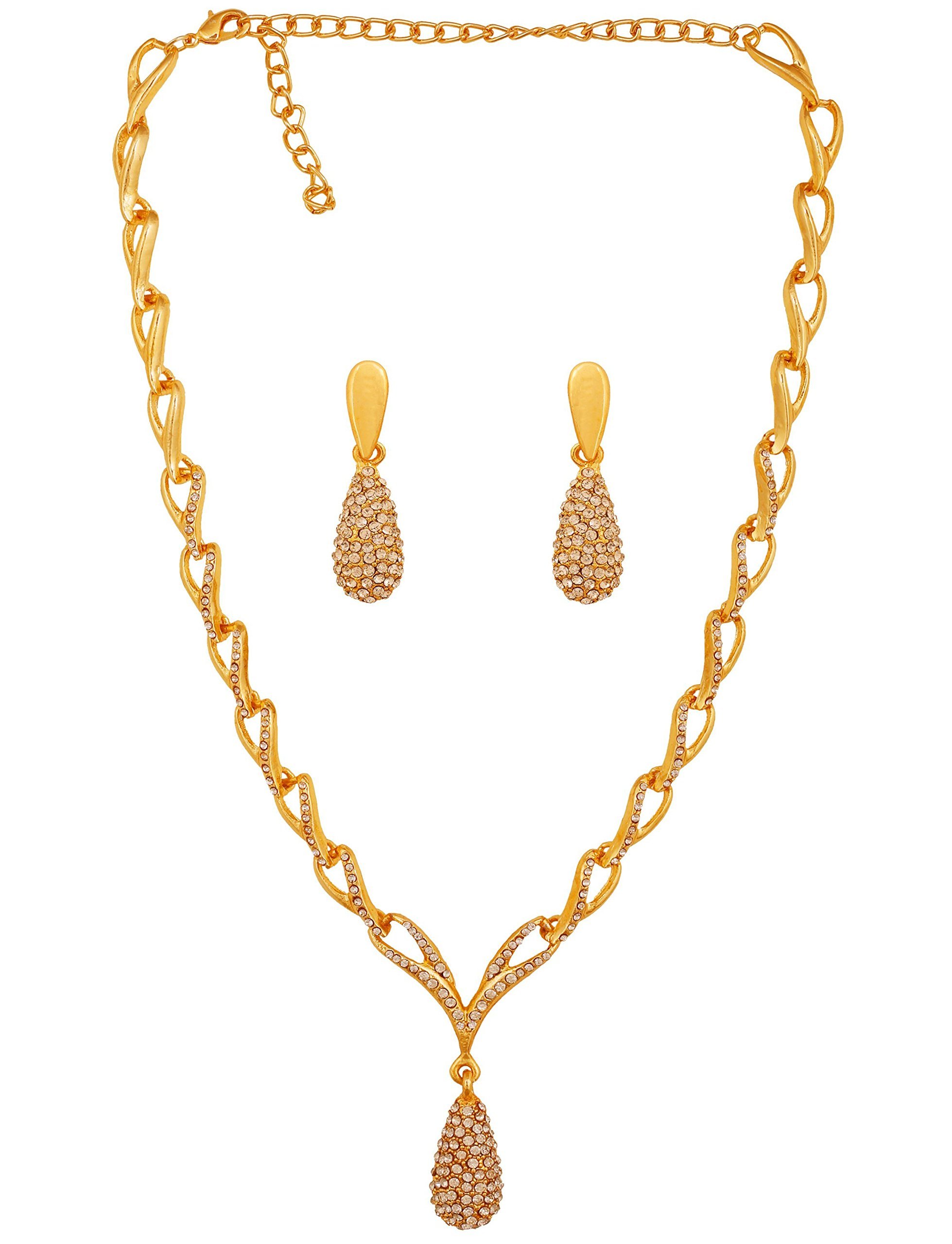 Indian Bollywood Rhinestones Designer Bridal Jewelry Necklace Set For Women.