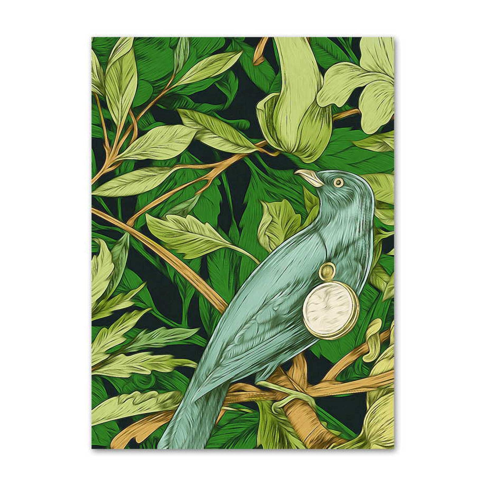 Amazon｜緑の植物の壁の芸術熱帯植物の鳥Landsacape北欧のポスター