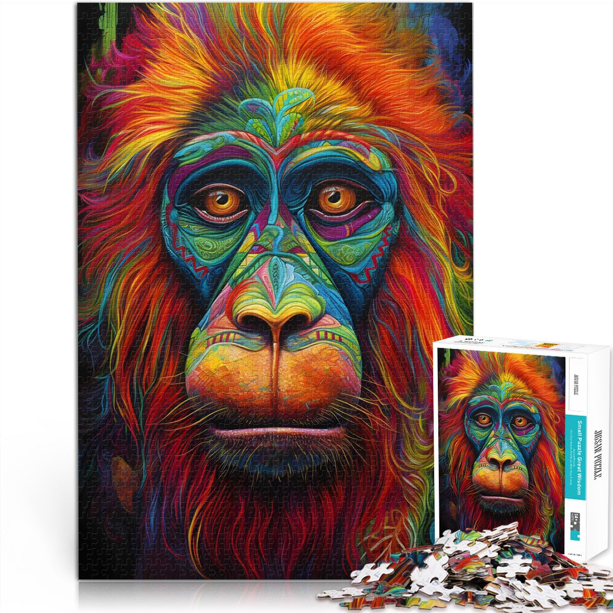 Jigsaws 2000 Pieces for Adults Monkey in colorful art Lernspiele DIY Spielzeug Geschenke fĂźr Freunde und Familie70x100cm