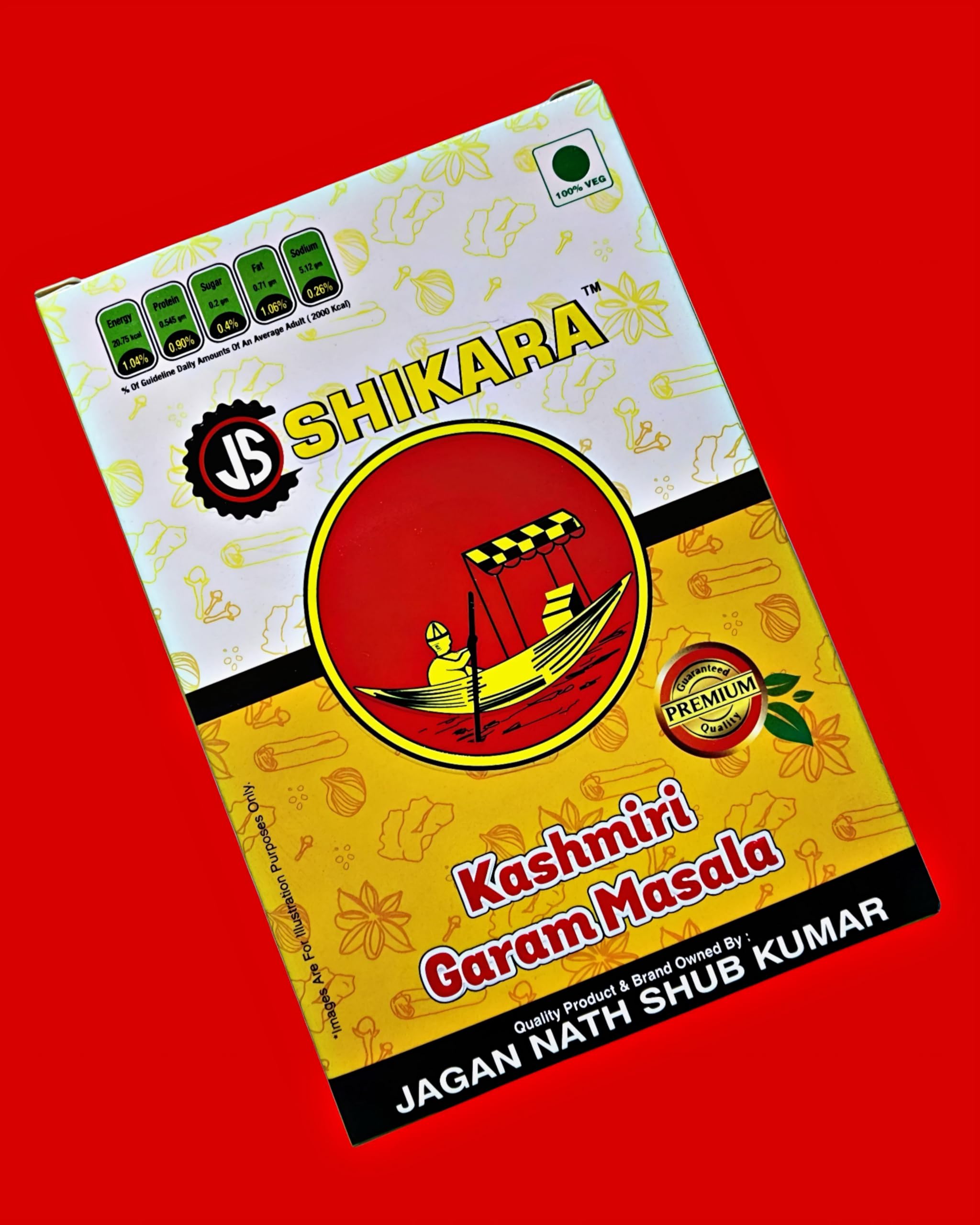 JS Shikara Jagan Nath Shub Kumar® - Special Kashmiri Garam Masala Powder (300g - Pack of 3 x 100g) | Authentic Kashmiri Spice Blend for Cooking