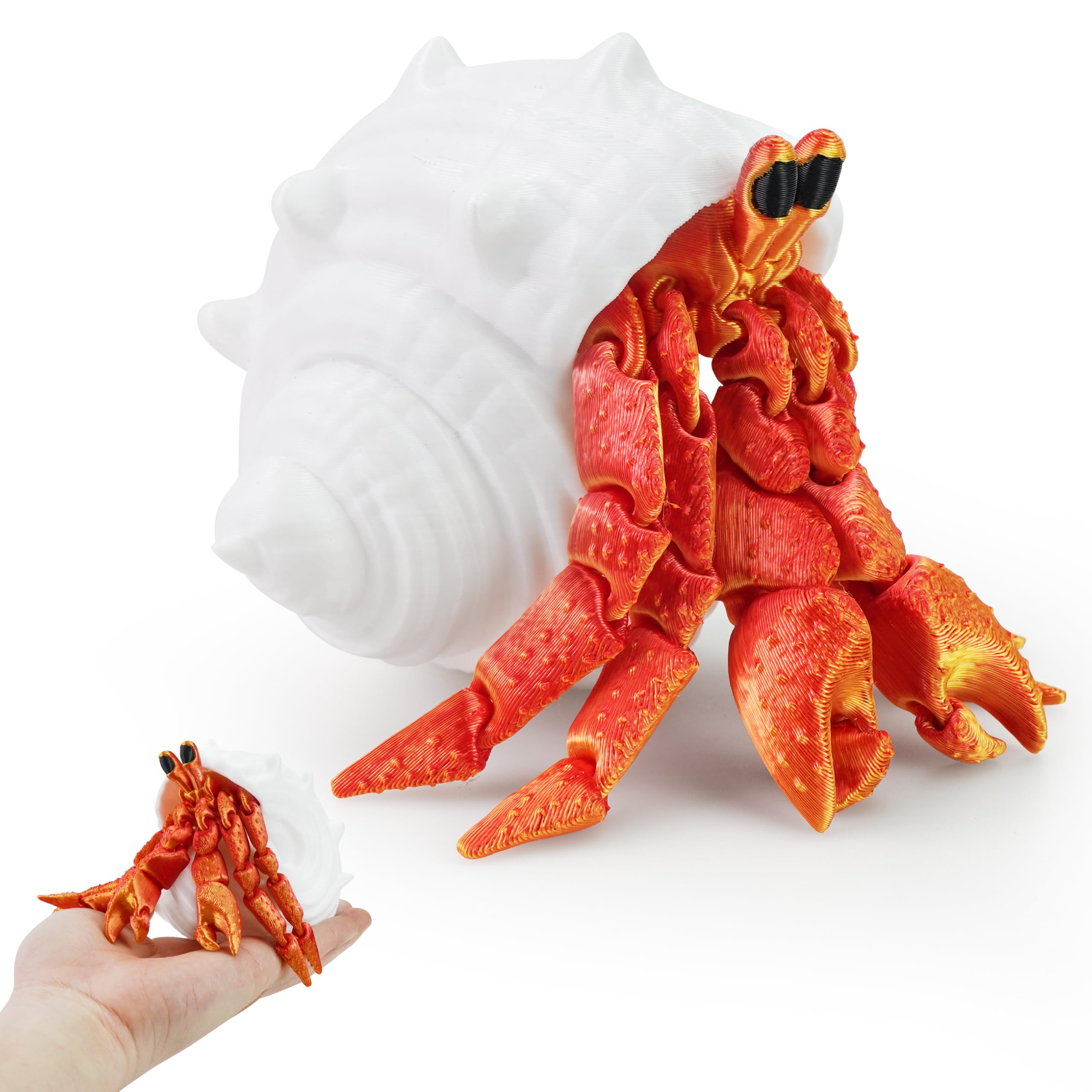 TiTiC 3D Printed Hermit Crab,3D Printed Animals Fidget Toy, Articulated Flexible 3D Printed Hermit Crab,Realistic Slithering Design, Home Office