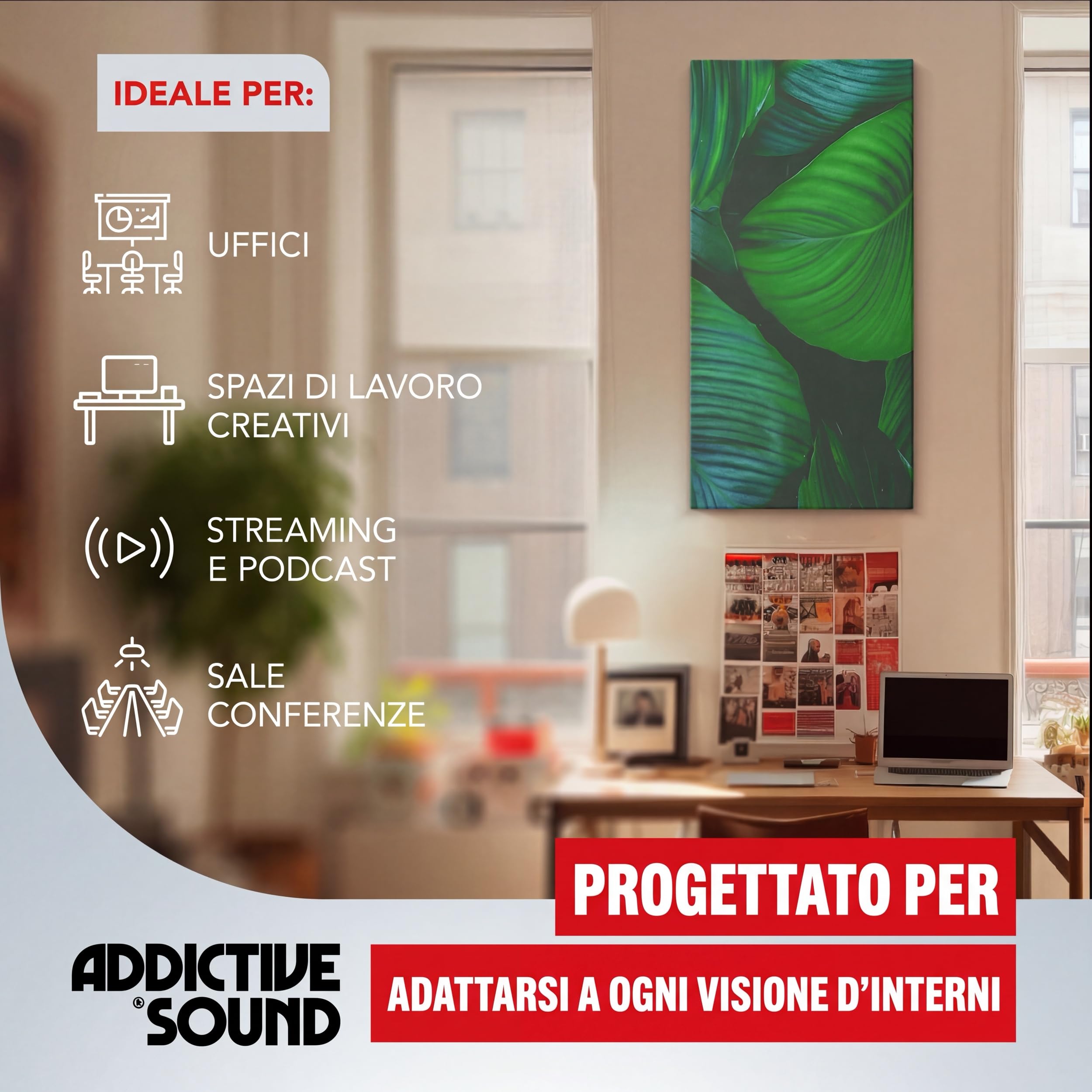 Addictive Sound Quadro Acustico – Pannello Fonoassorbente Murale in Lana Acustica – Classe A – Stampa Professionale – Quadro Fonoassorbente Decorativo Made in EU – 148×50×6 cm - BlueMarble 3