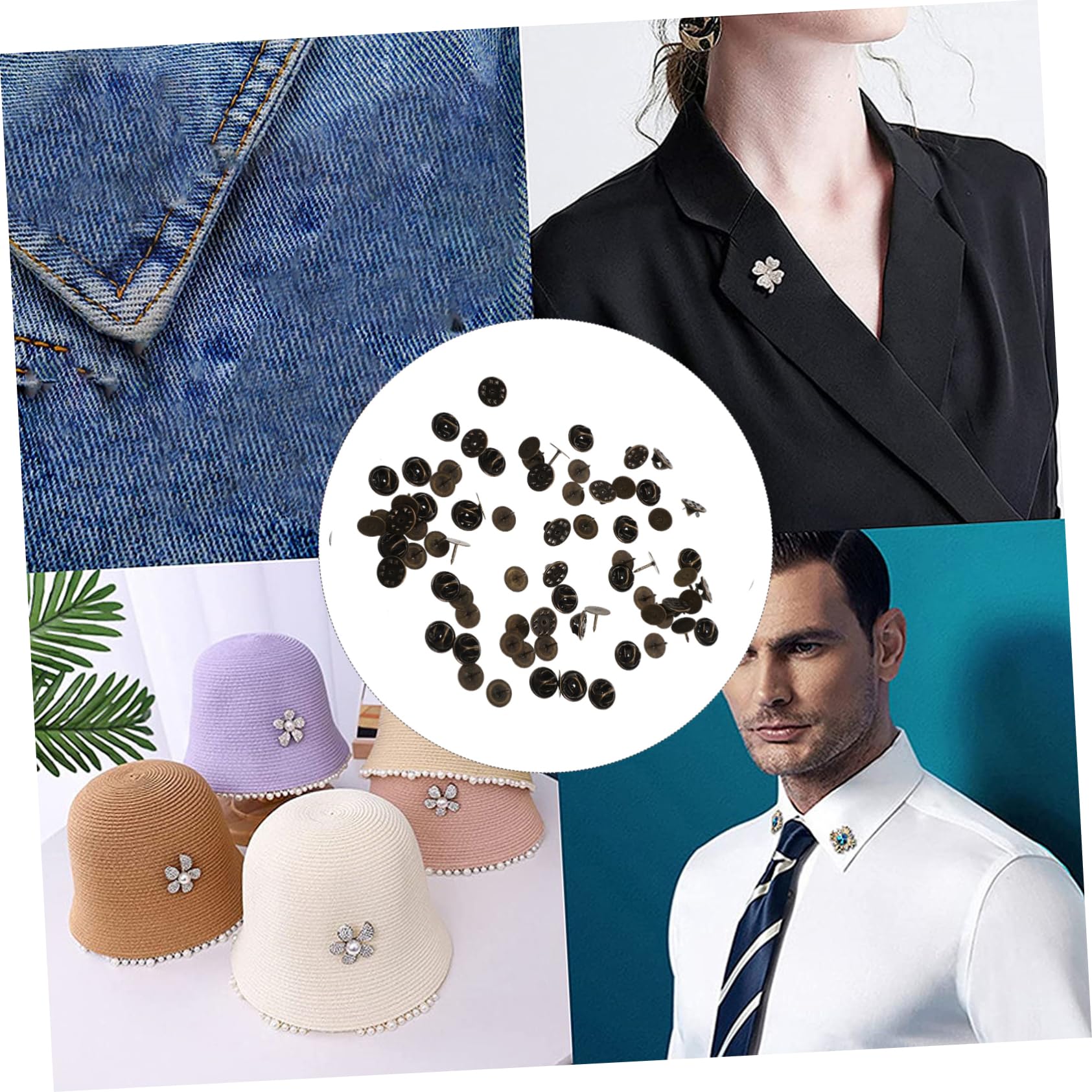 Artibetter 50Sets Pin Backs for Brooches Enamel Pins and Tie Tacks Locking Mechanism Durable Material Smooth Finish for DIY Crafts and Accessories